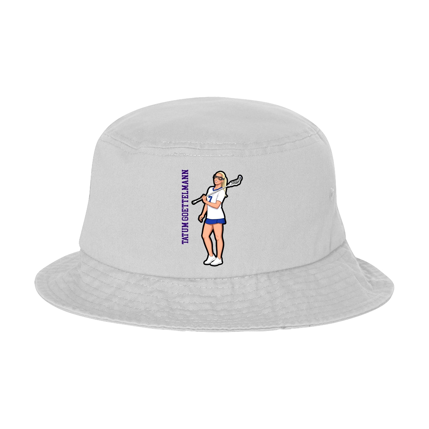 Bucket Cap — Name Vertical in White