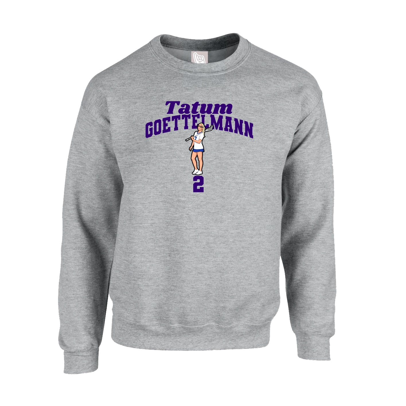 Fleece Crew — Signature Arch in Grey