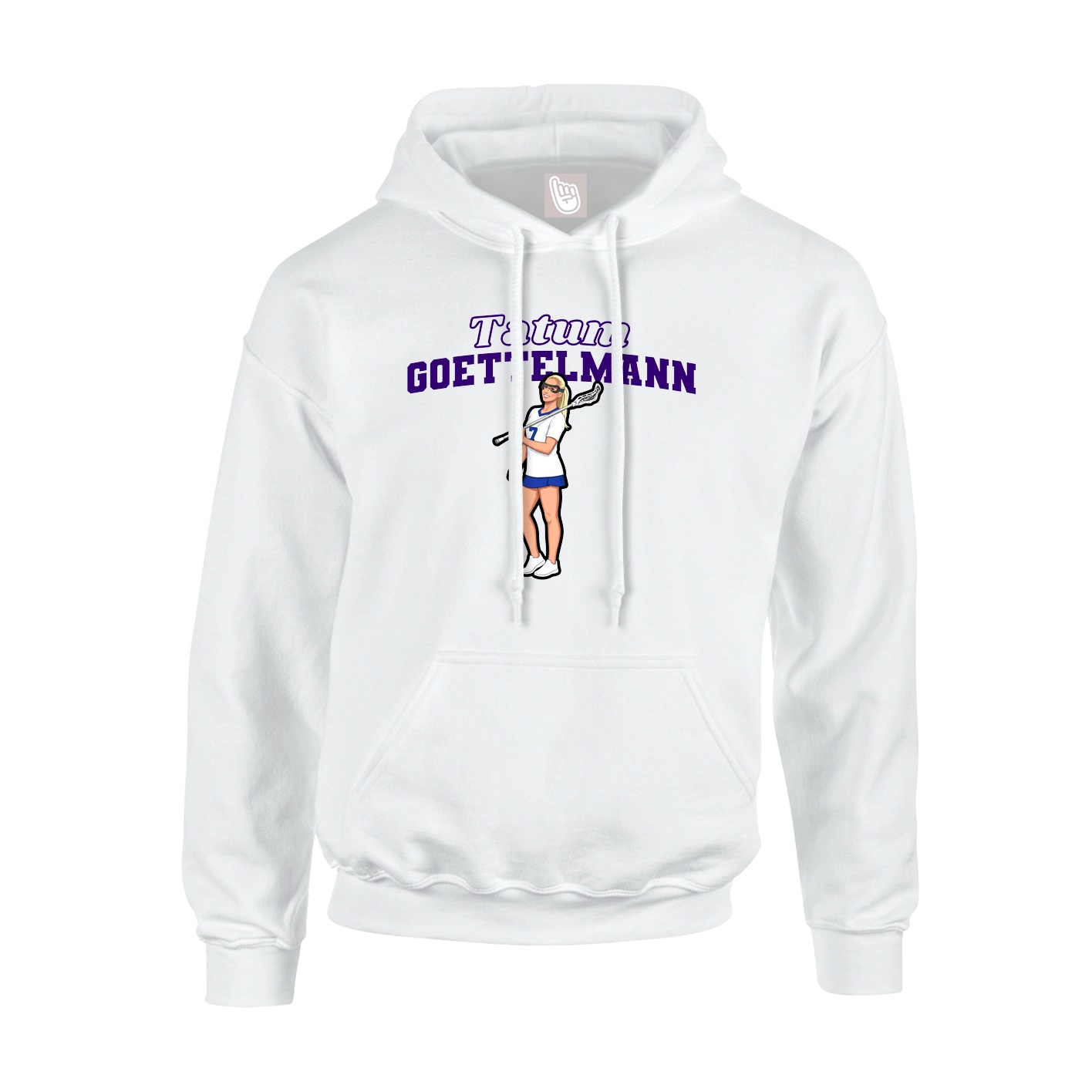 Youth Hoodie — Name Arch in White