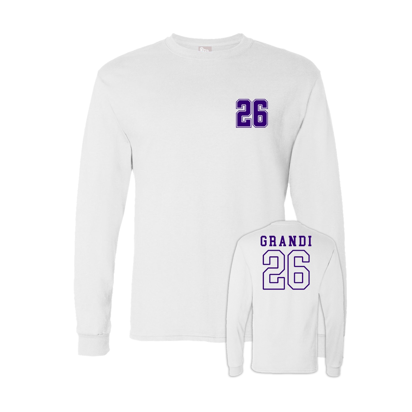 Long Sleeve Tee — Chest Back in White