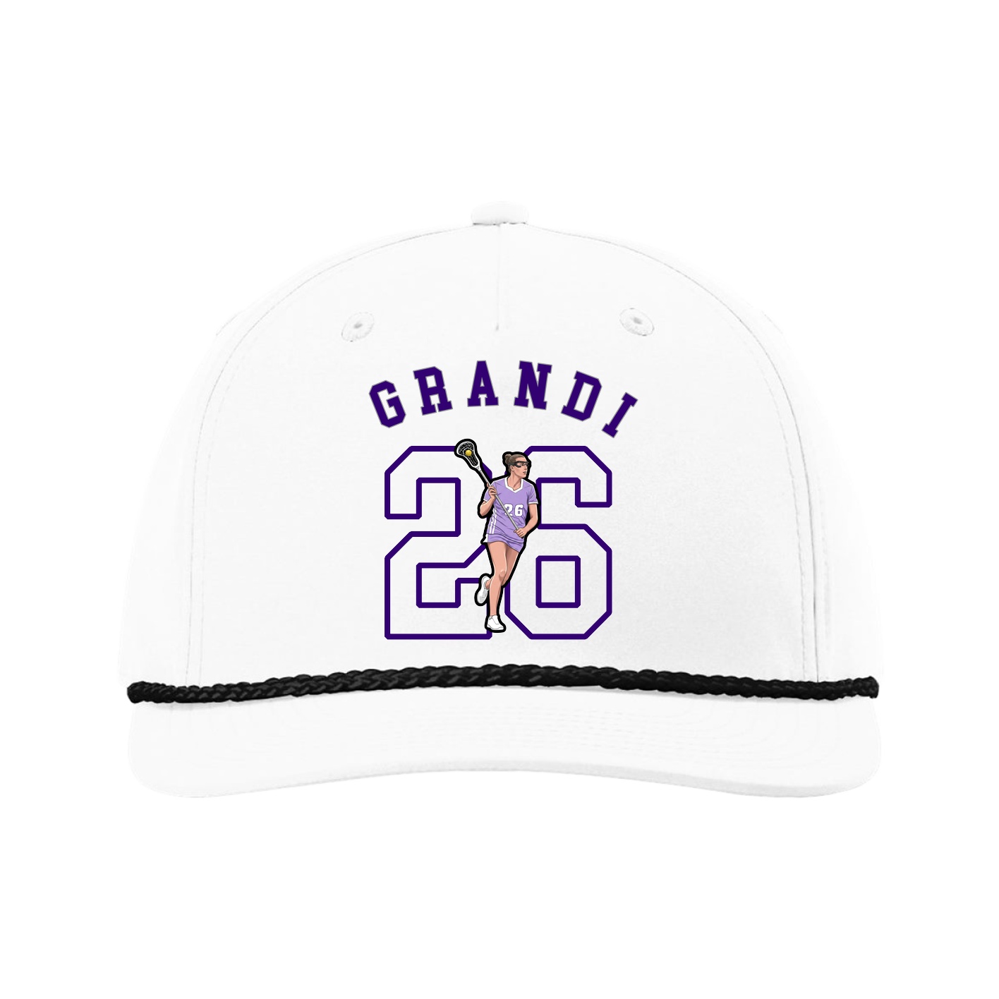 Five-Panel Classic Rope Cap — Shirsey Arch in White