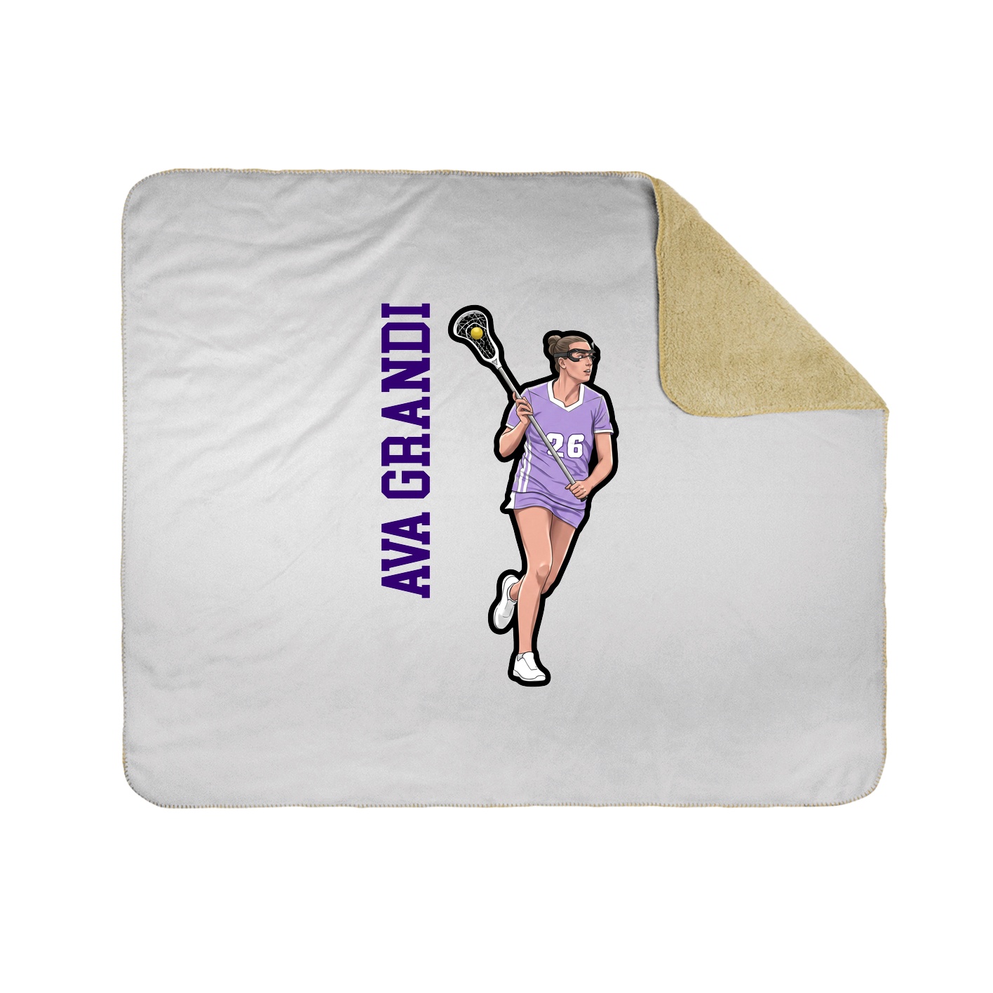 Throw Blanket — Name Vertical in White