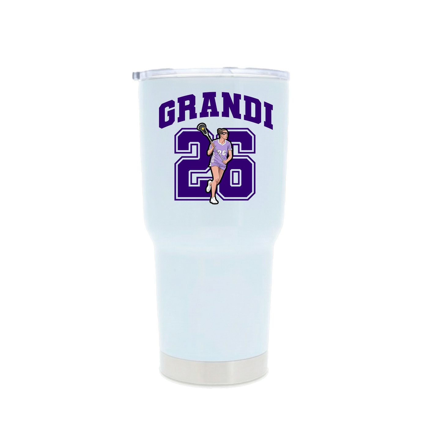 30oz Stainless Steel Tumbler — Number in White