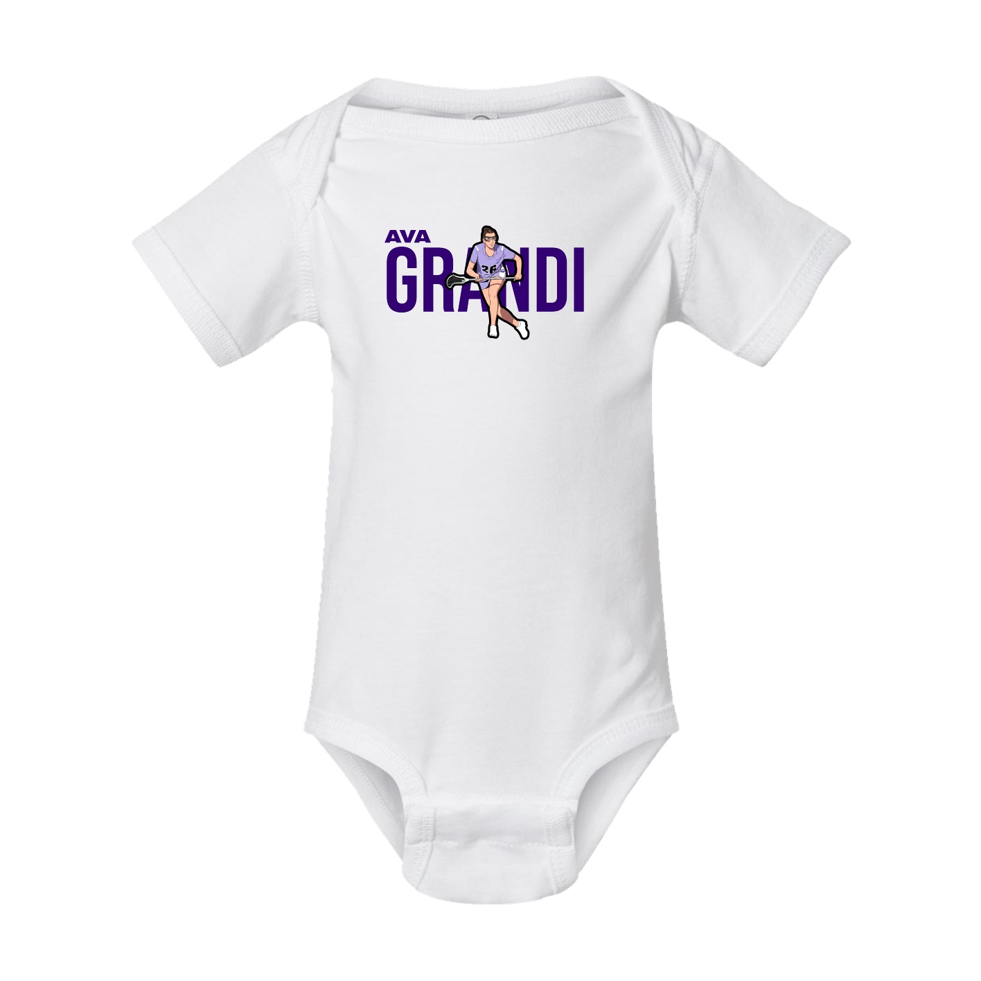 Baby Onesie — Player Name in White