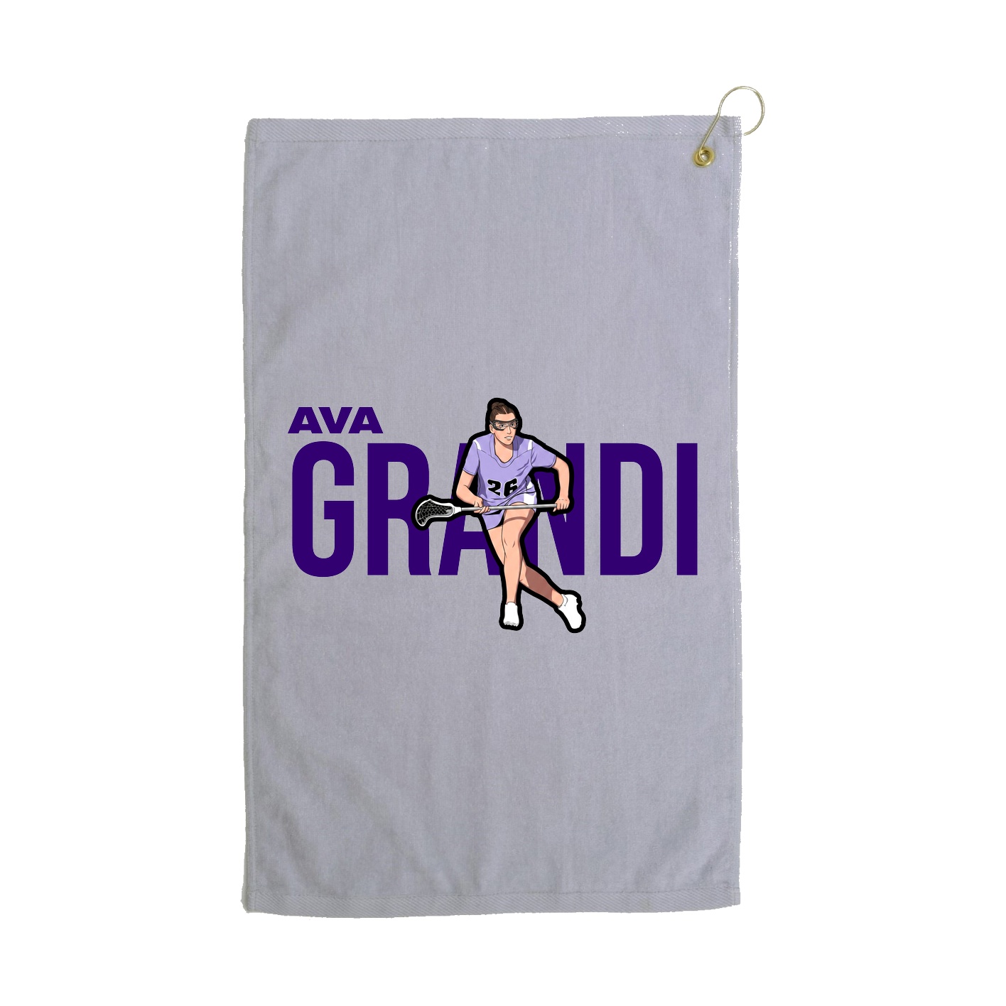 Golf Towel — Player Name in Grey