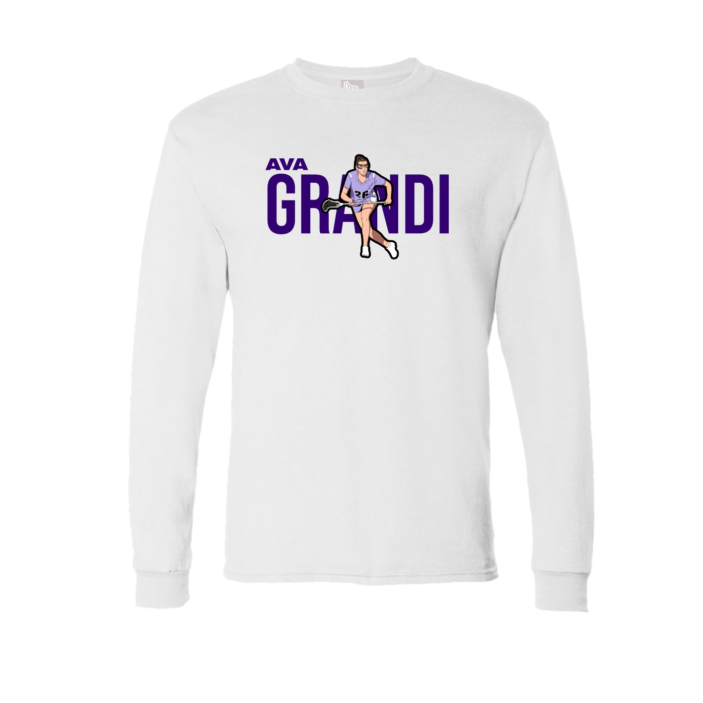 Long Sleeve Tee — Player Name in White
