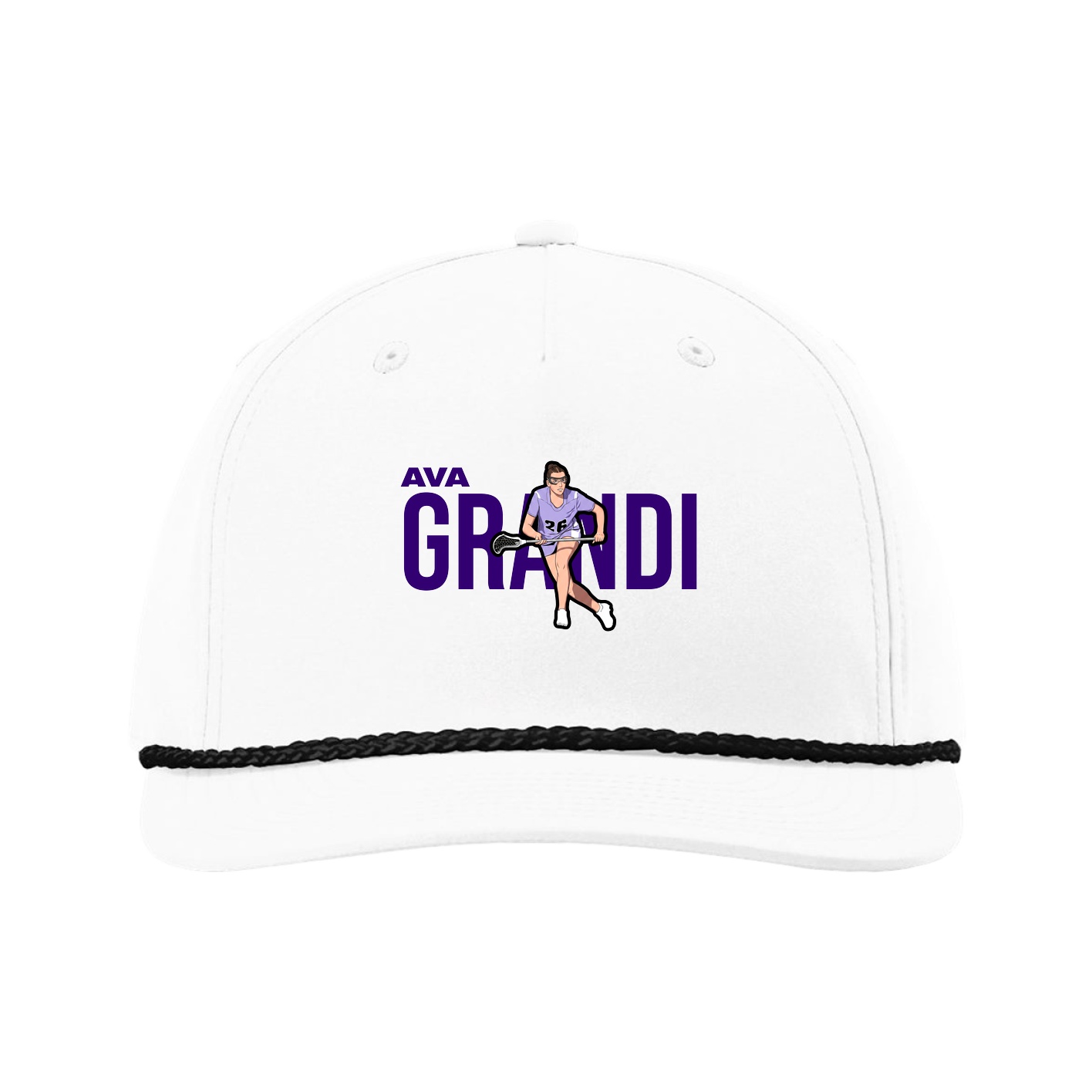 Five-Panel Classic Rope Cap — Player Name in White