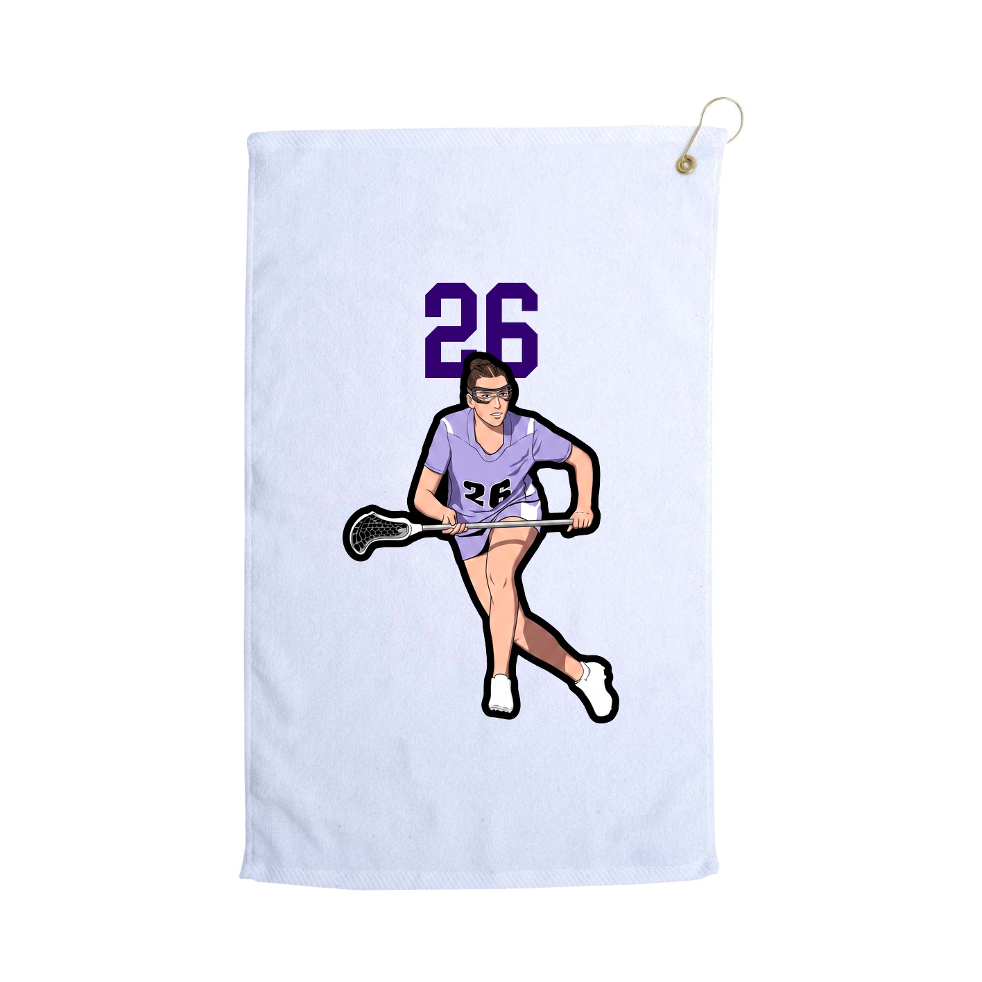 Golf Towel — Number Top in White