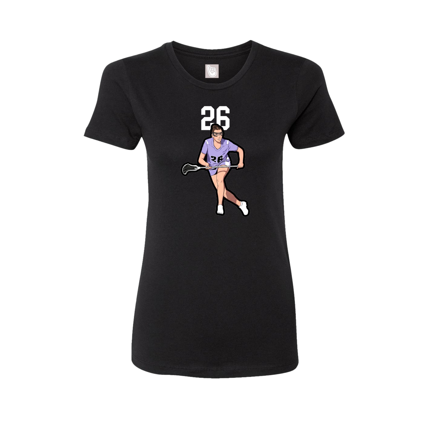 Fitted Women's Tee — Number Top in Black