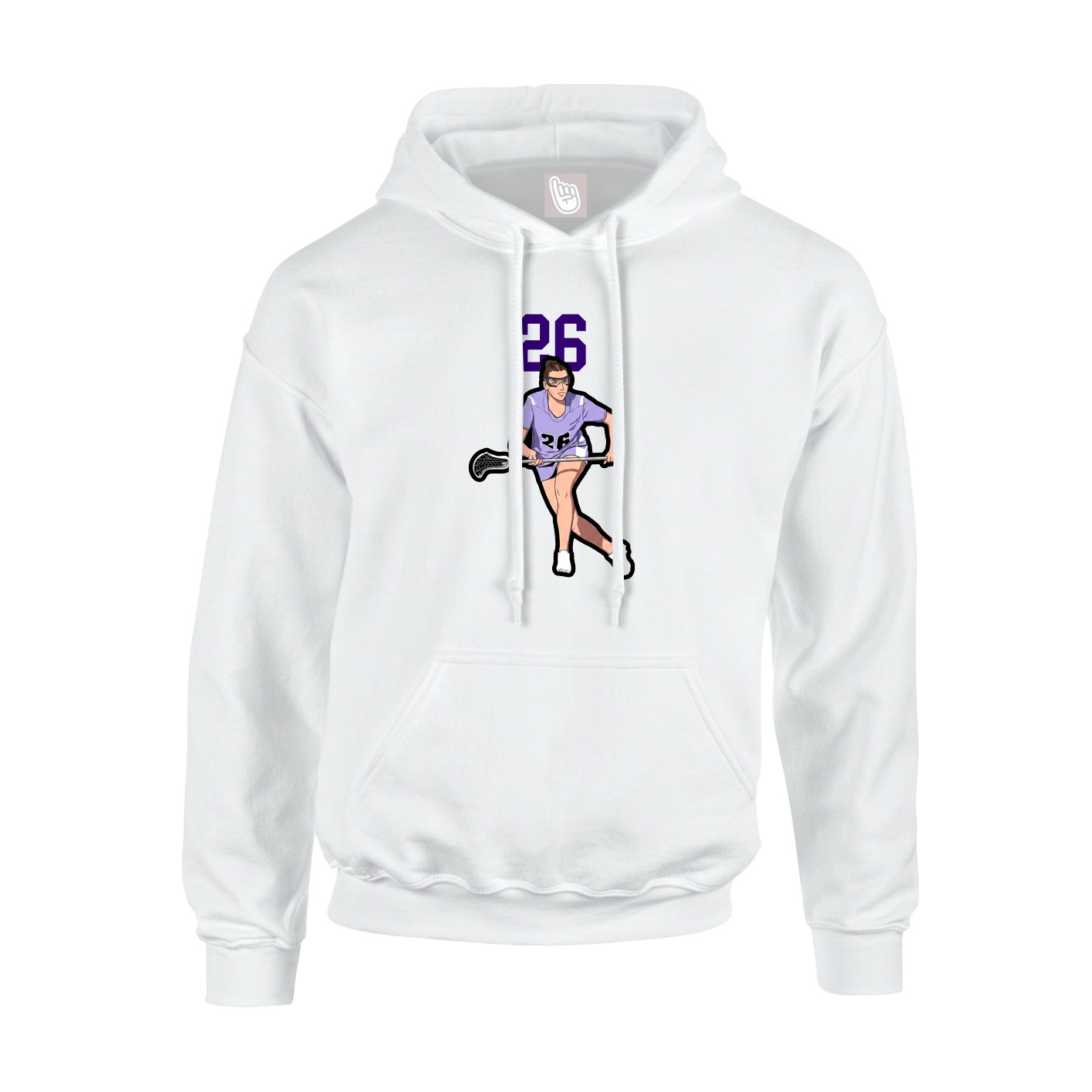 Youth Hoodie — Number Top in White