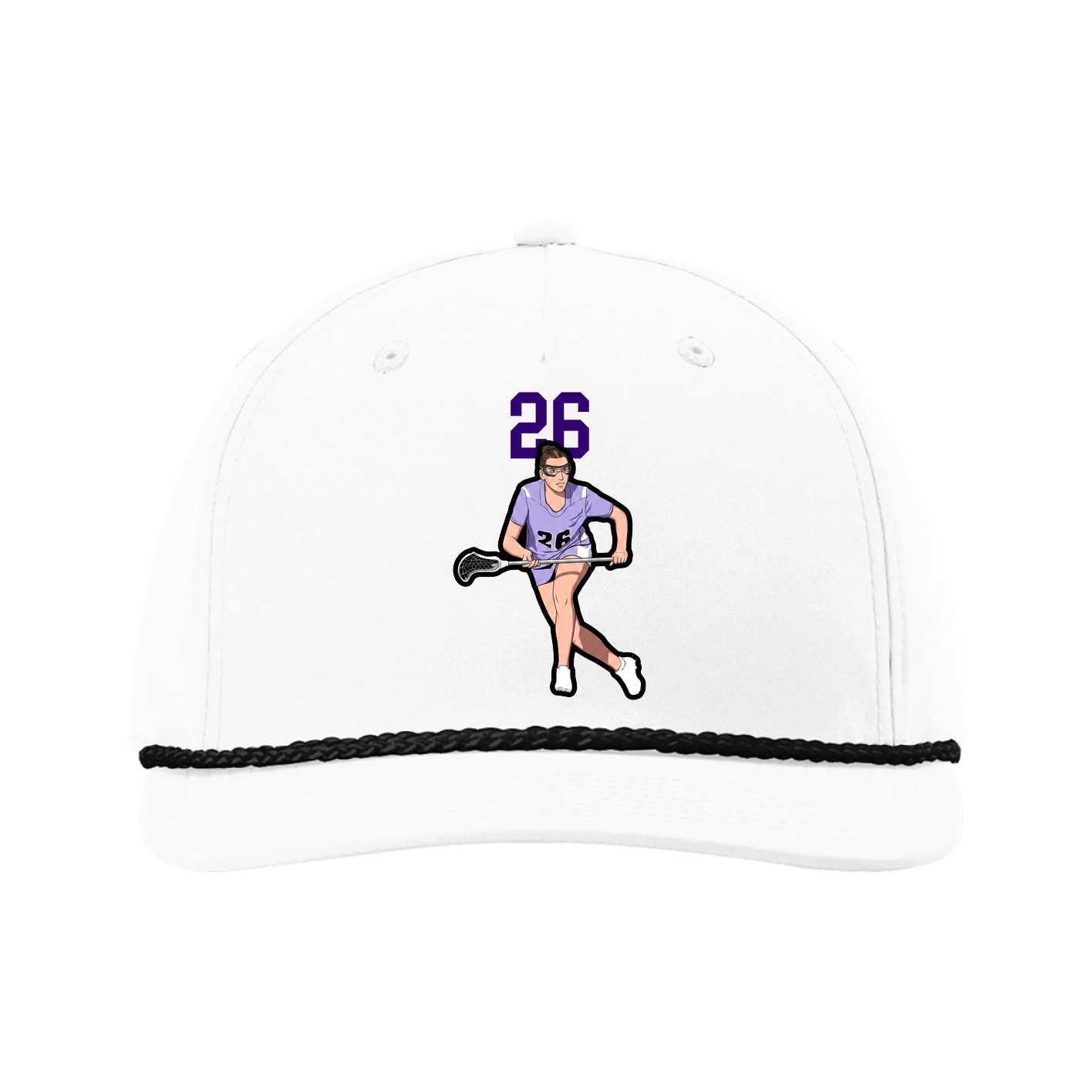 Five-Panel Classic Rope Cap — Number Top in White