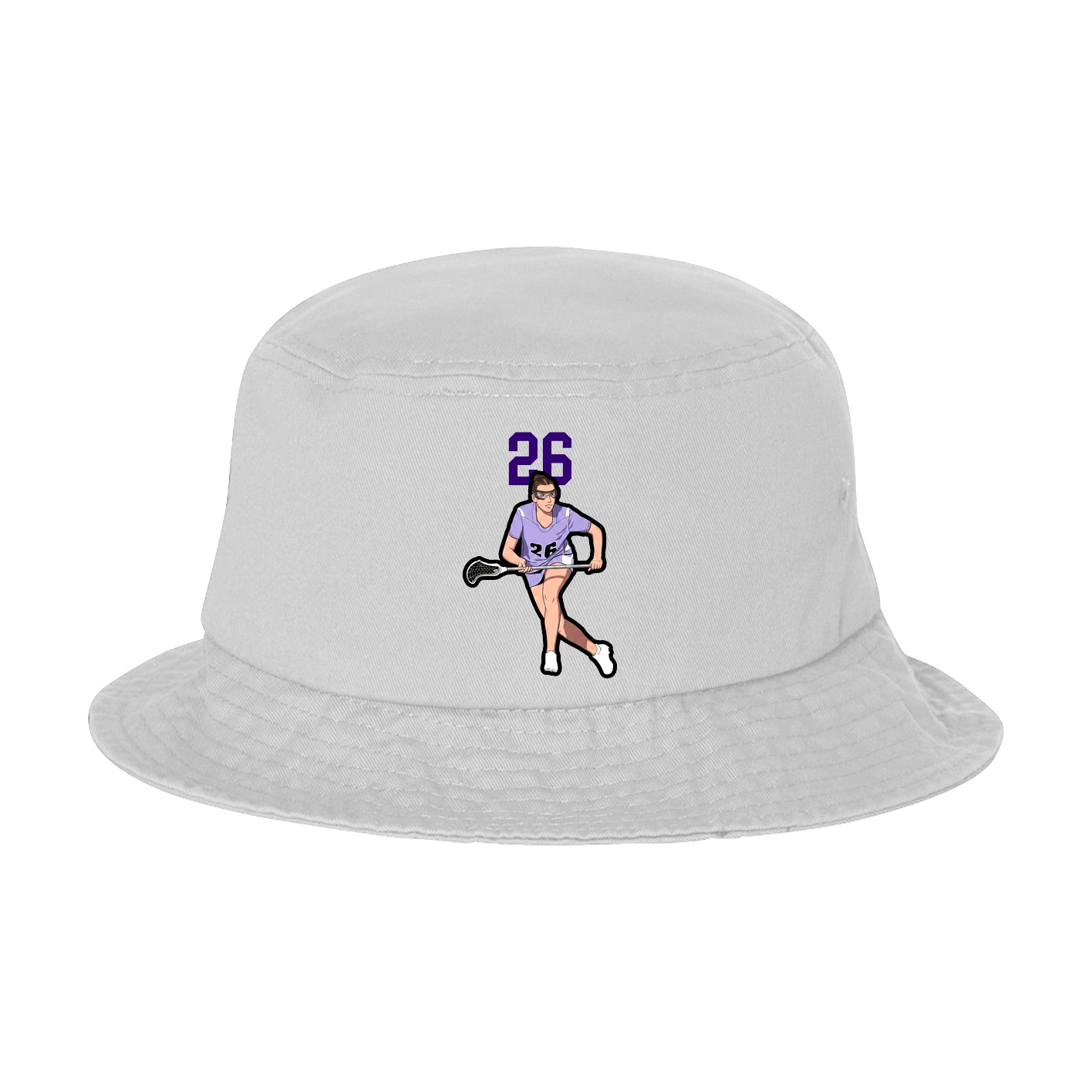 Bucket Cap — Number Top in White