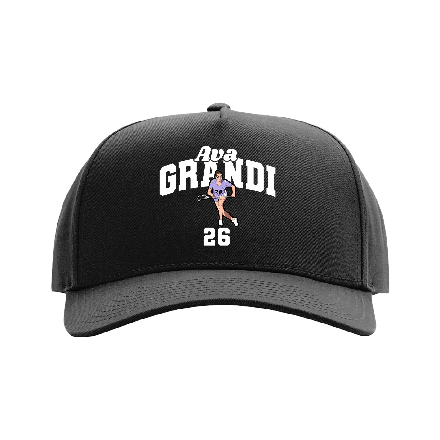 Full Fabric Five-Panel Champ Cap — Signature Arch in Black