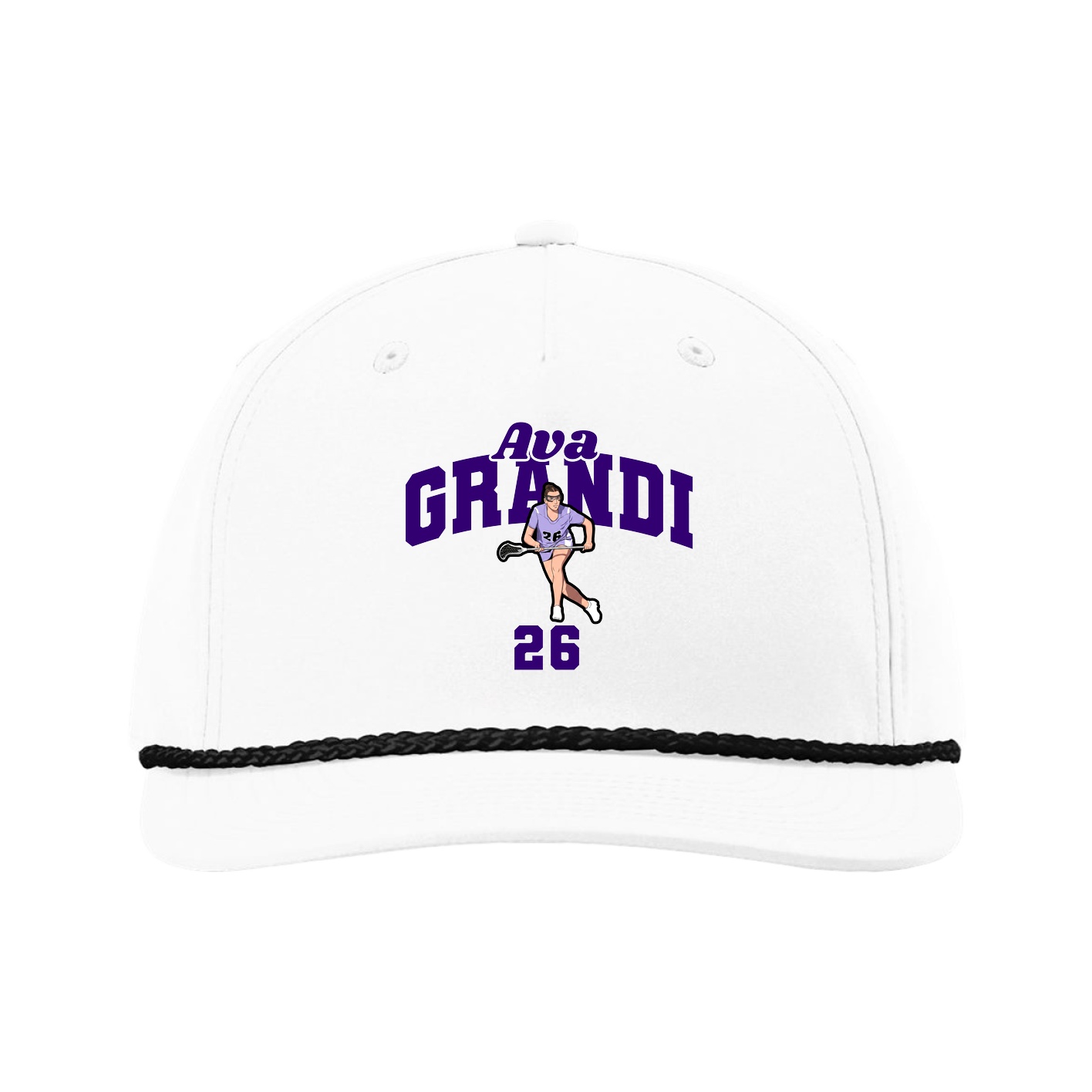Five-Panel Classic Rope Cap — Signature Arch in White
