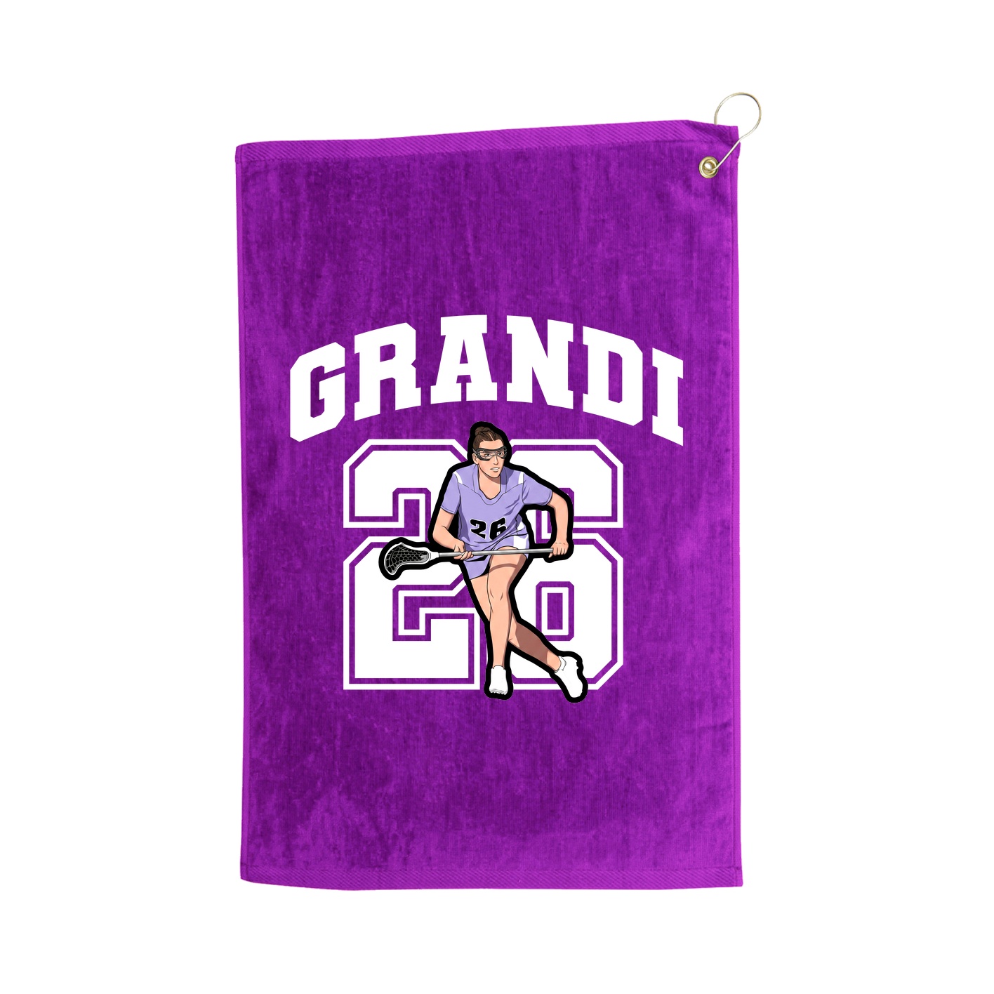Golf Towel — Number in Purple