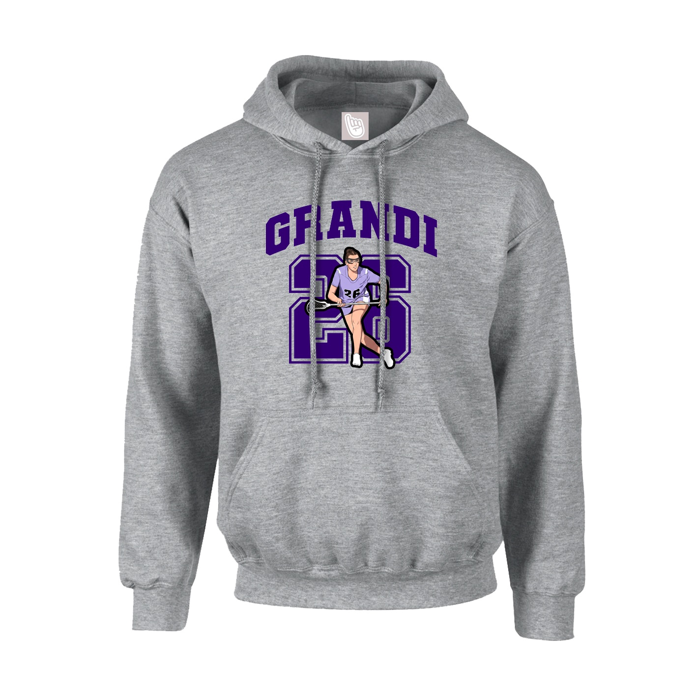 Hoodie — Number in Grey