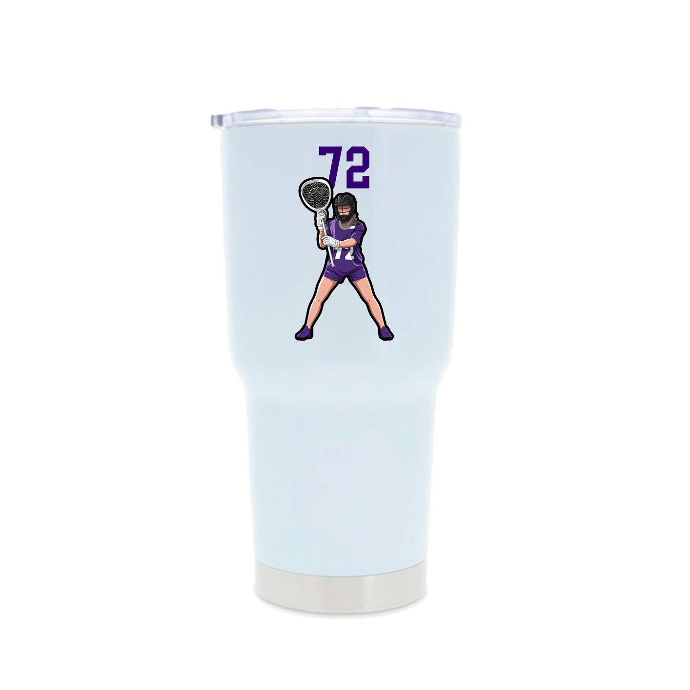 30oz Stainless Steel Tumbler — Number Top in White