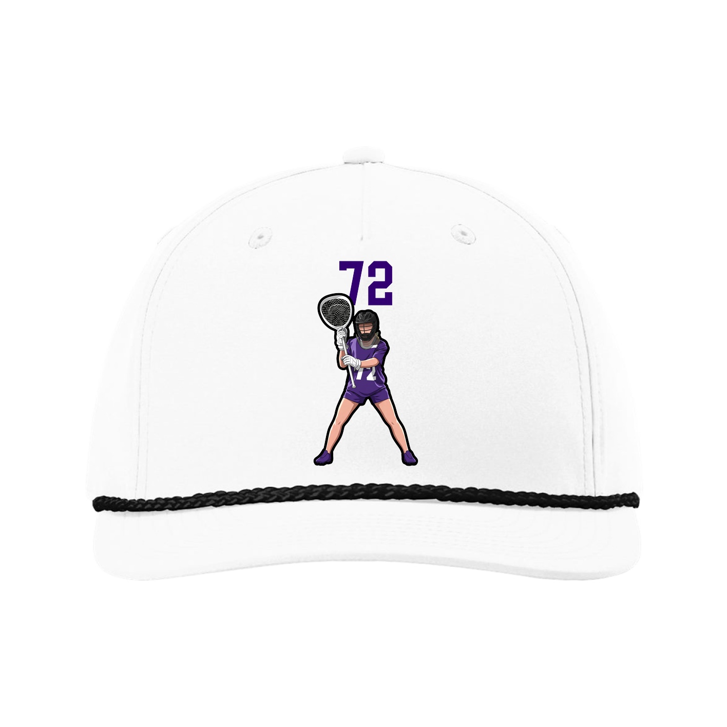Five-Panel Classic Rope Cap — Number Top in White