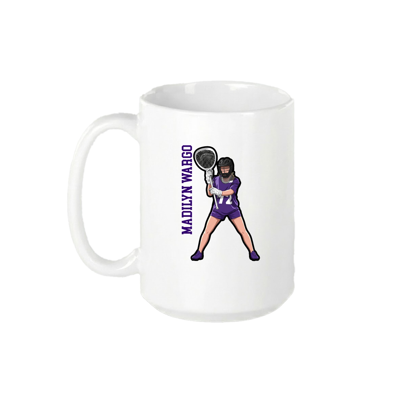 15oz Coffee Mug — Name Vertical in White