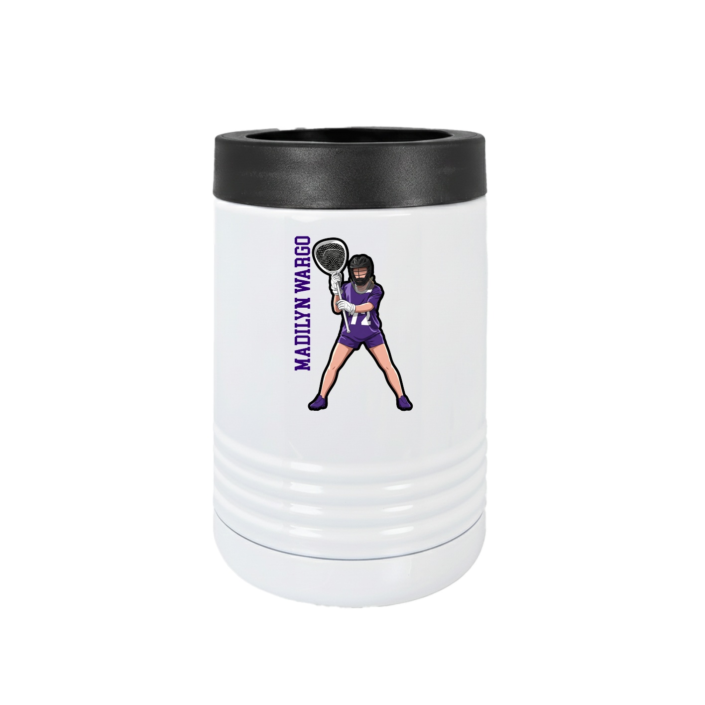 Beverage Holder — Name Vertical in White