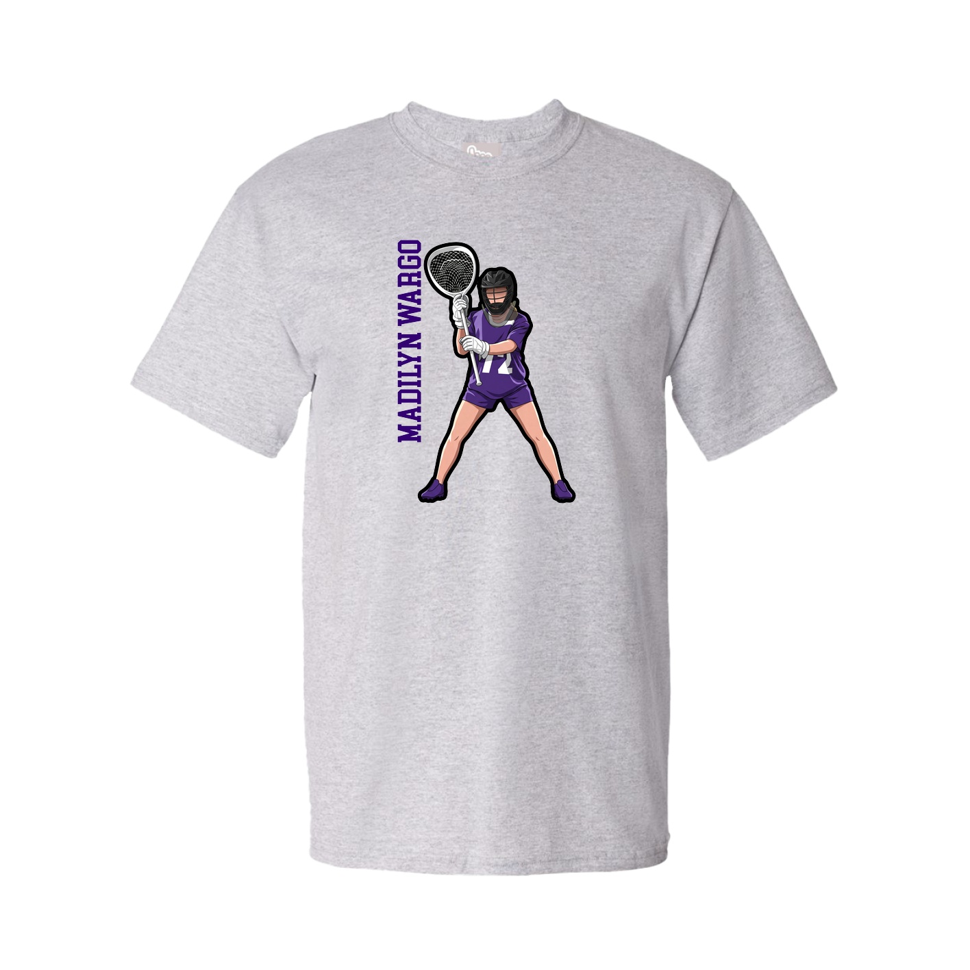 Tee — Name Vertical in Grey
