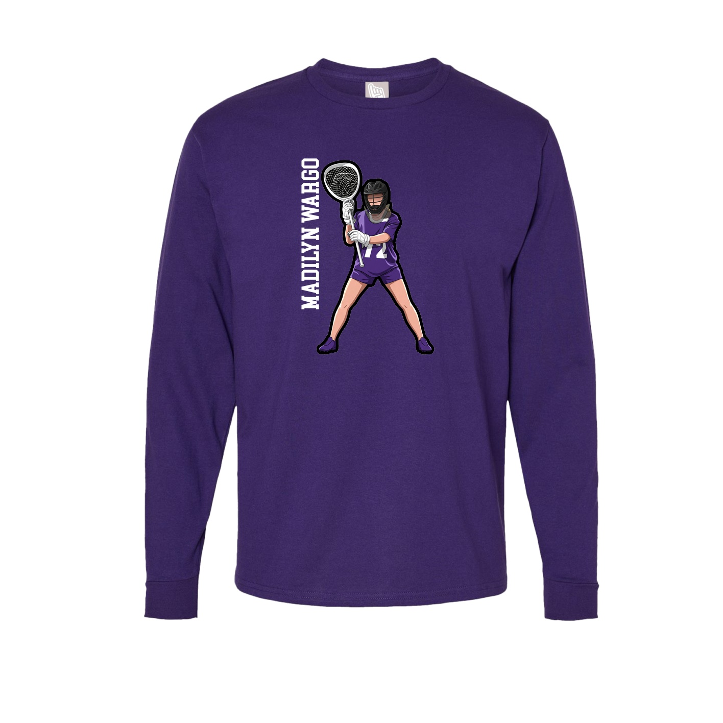 Long Sleeve Tee — Name Vertical in Purple