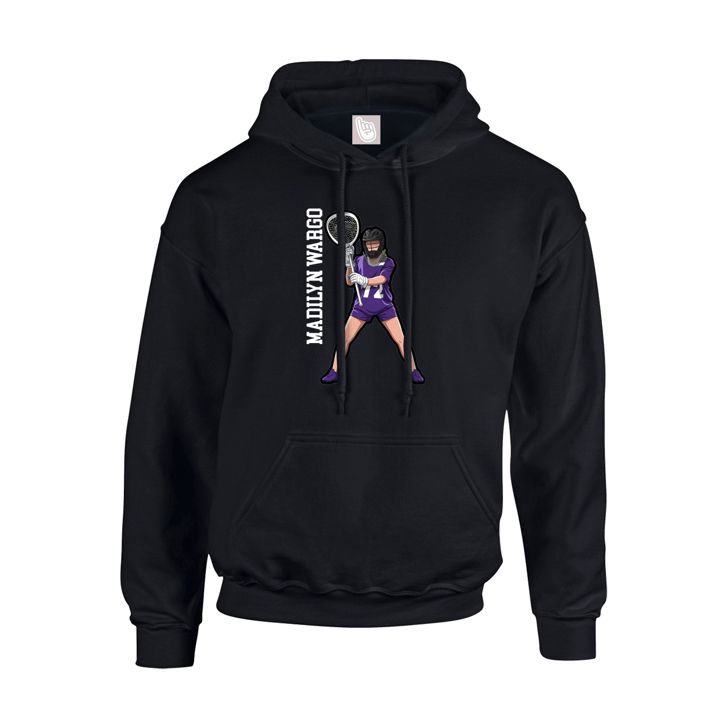Hoodie — Name Vertical in Black