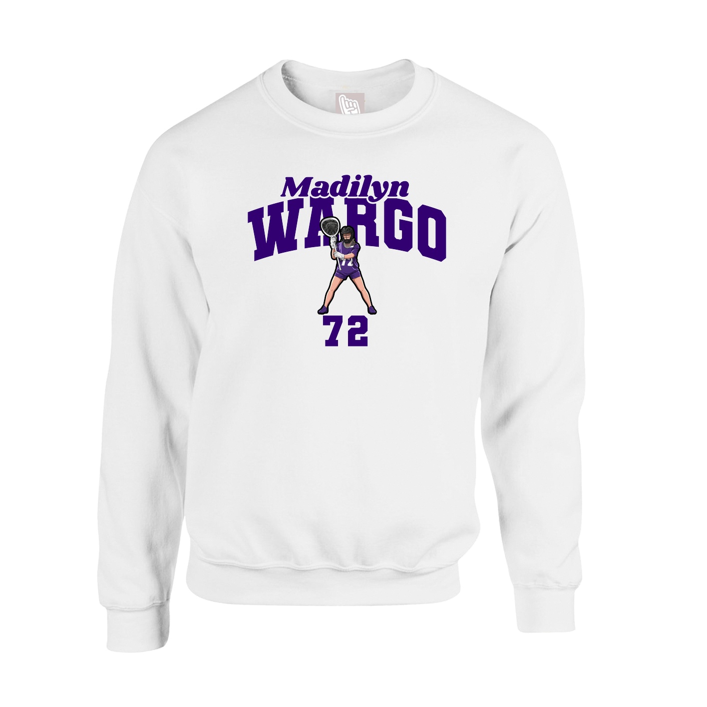 Fleece Crew — Signature Arch in White