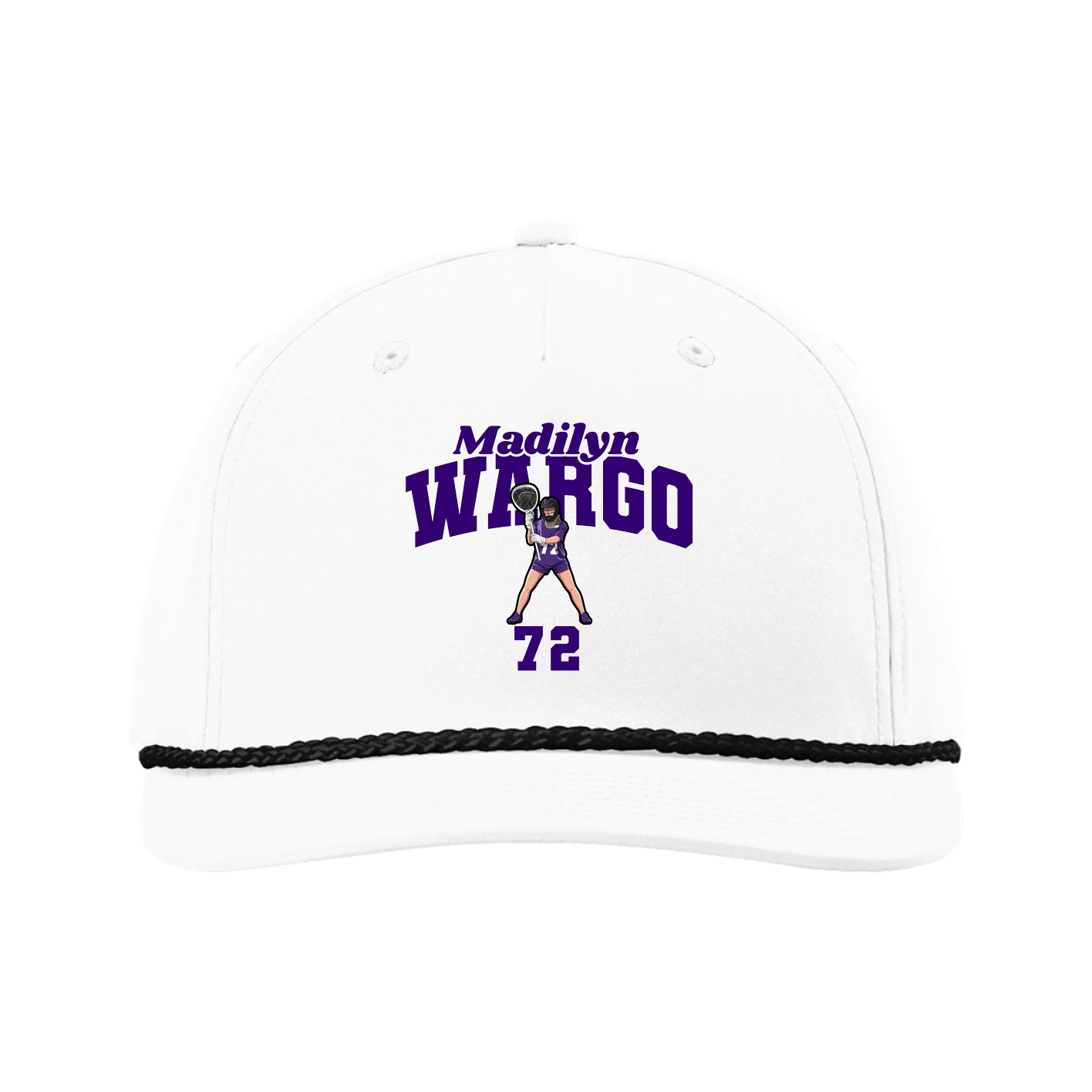 Five-Panel Classic Rope Cap — Signature Arch in White