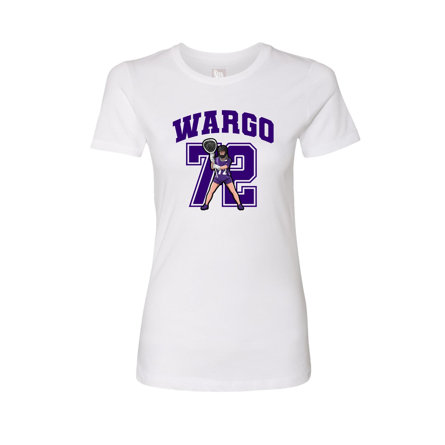 Fitted Women's Tee — Number in White