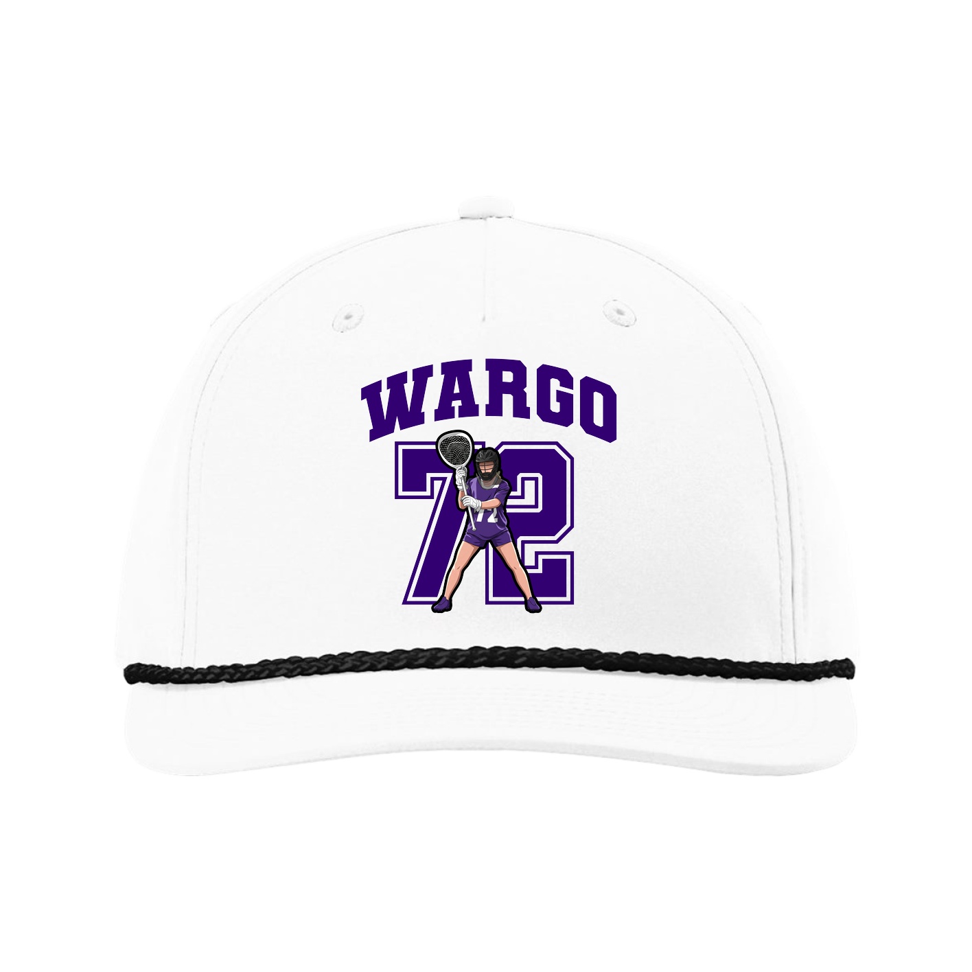 Five-Panel Classic Rope Cap — Number in White
