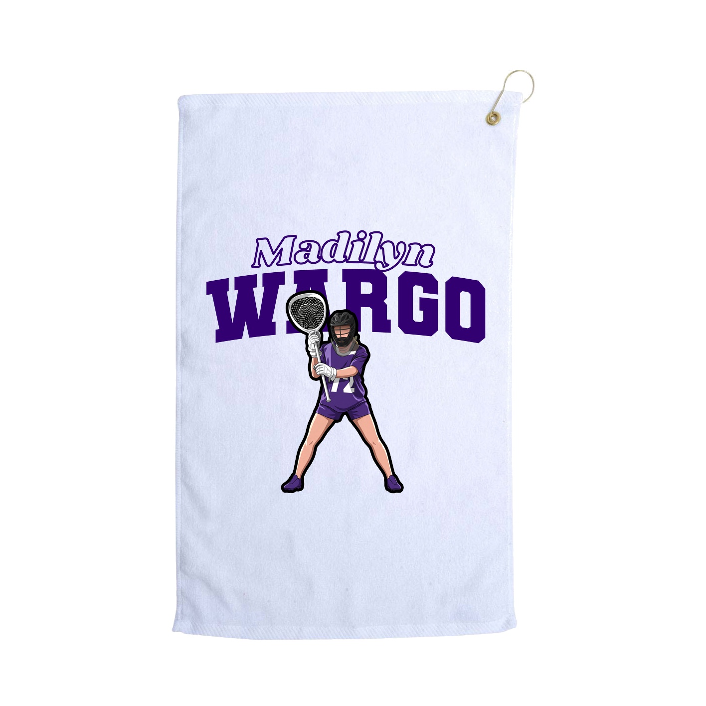 Golf Towel — Name Arch in White