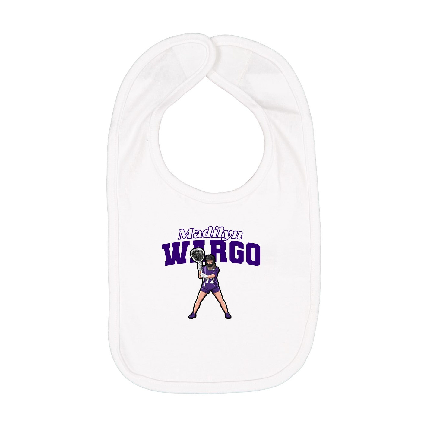 Infant Bib — Name Arch in White
