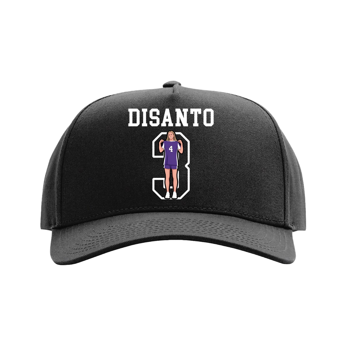 Full Fabric Five-Panel Champ Cap — Shirsey in Black