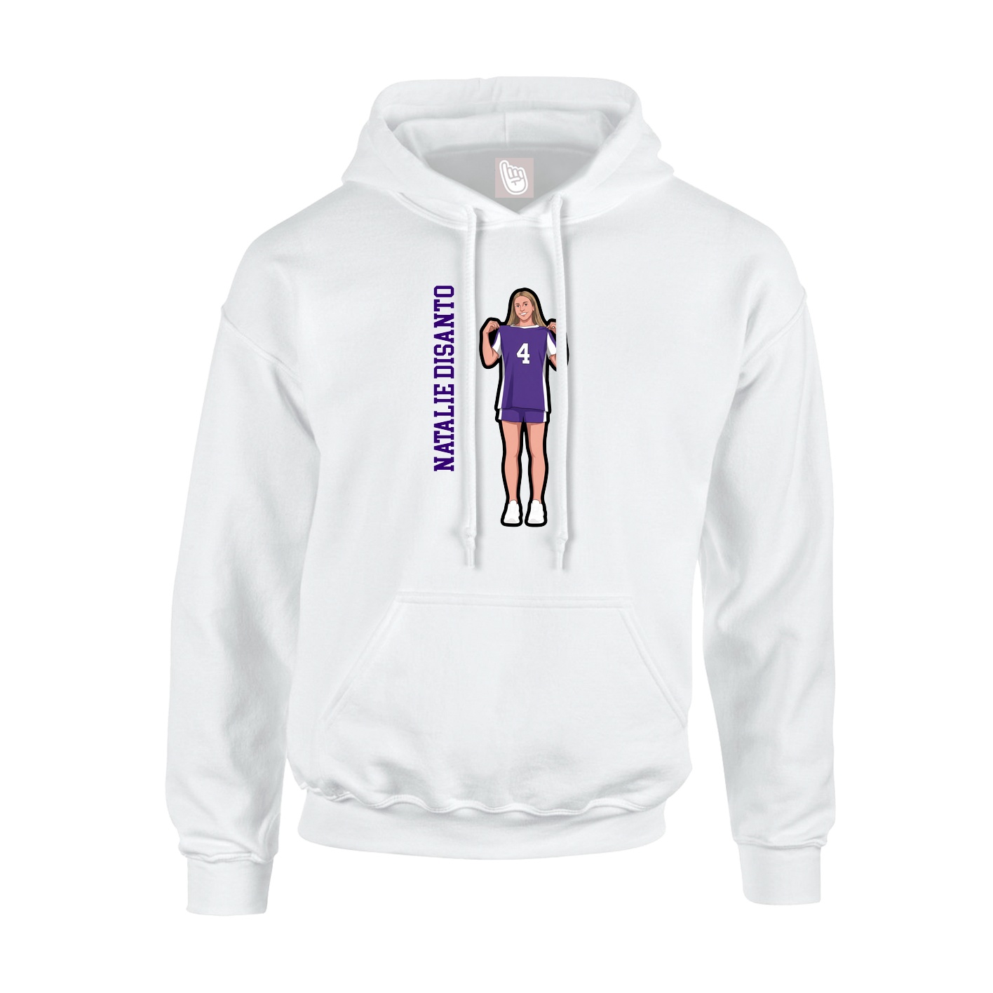 Hoodie — Name Vertical in White