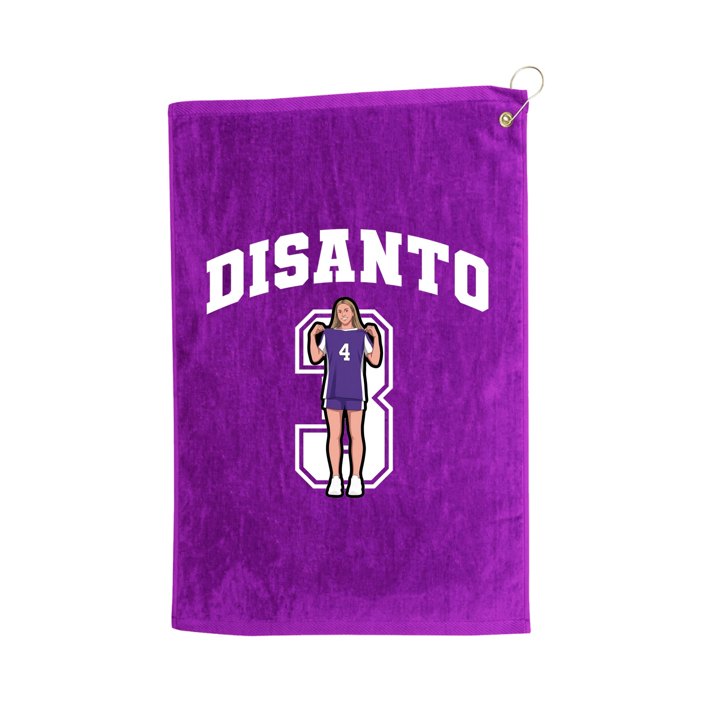 Golf Towel — Number in Purple