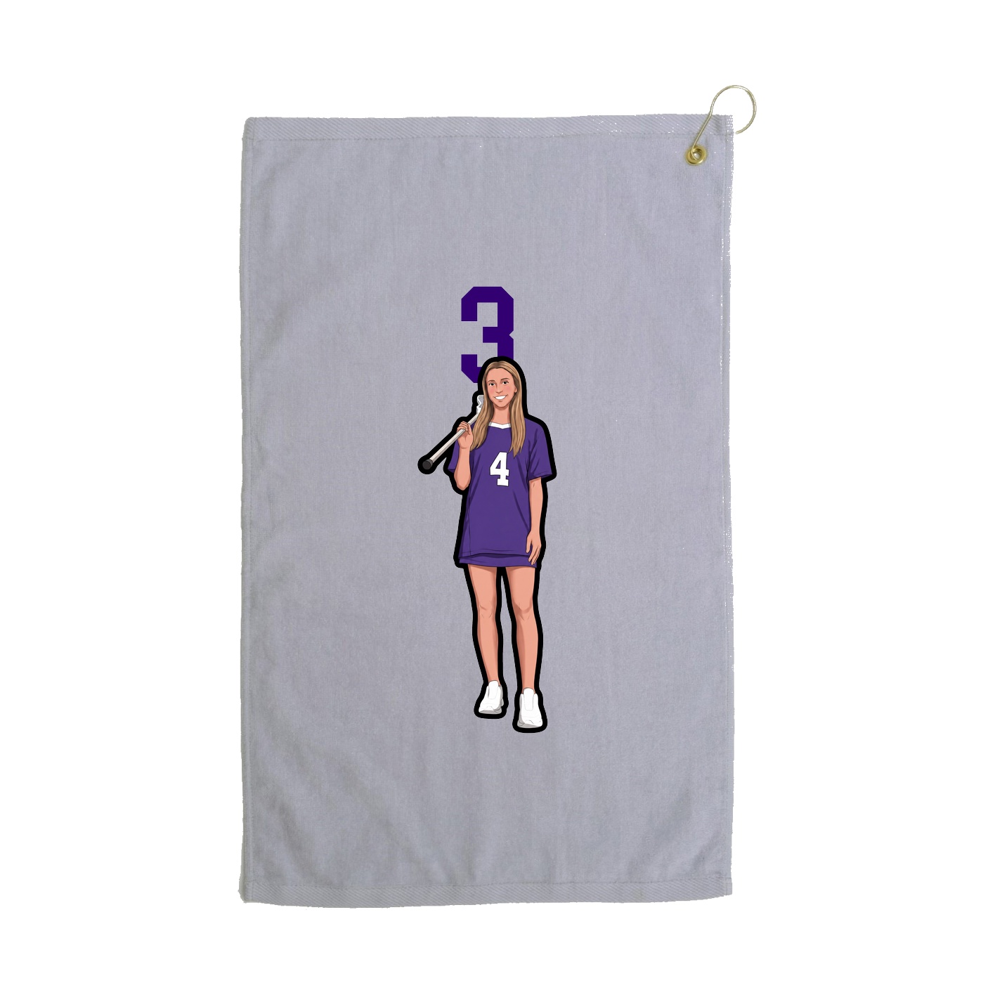 Golf Towel — Number Top in Grey