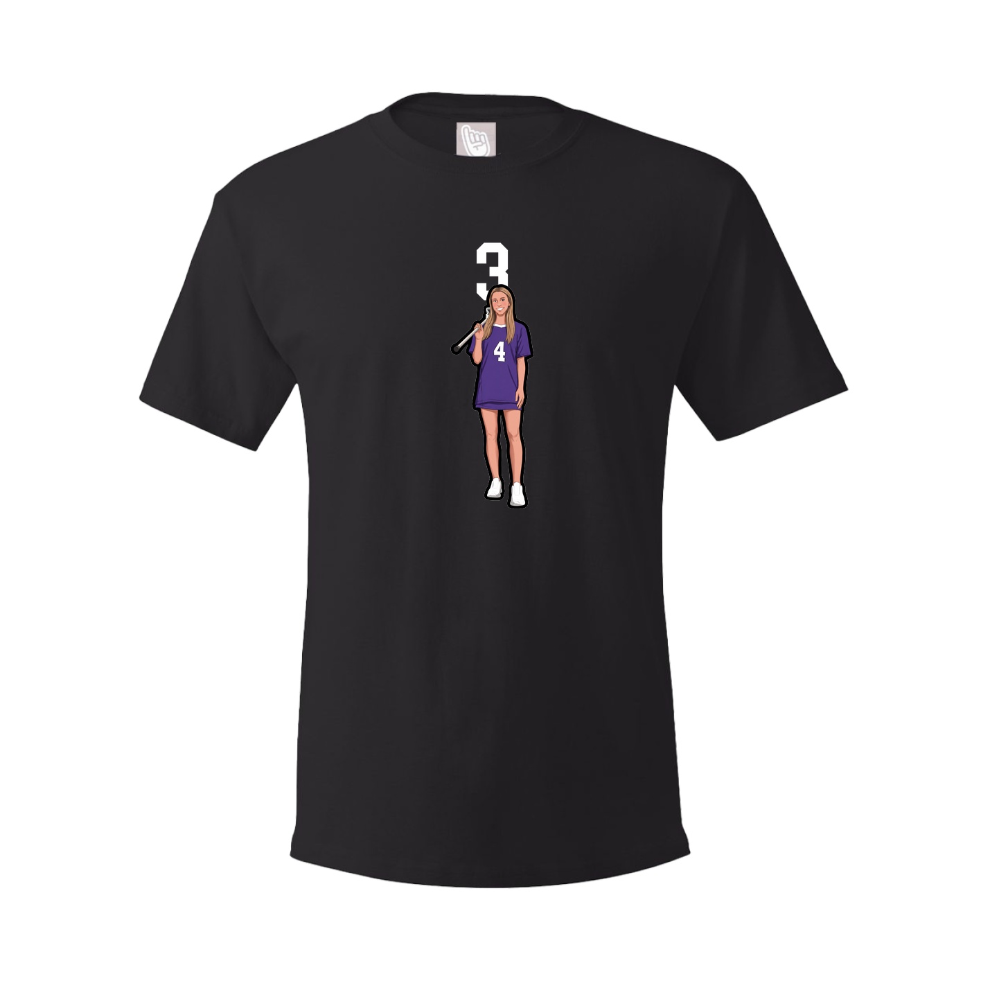 Youth Tee — Number Top in Black