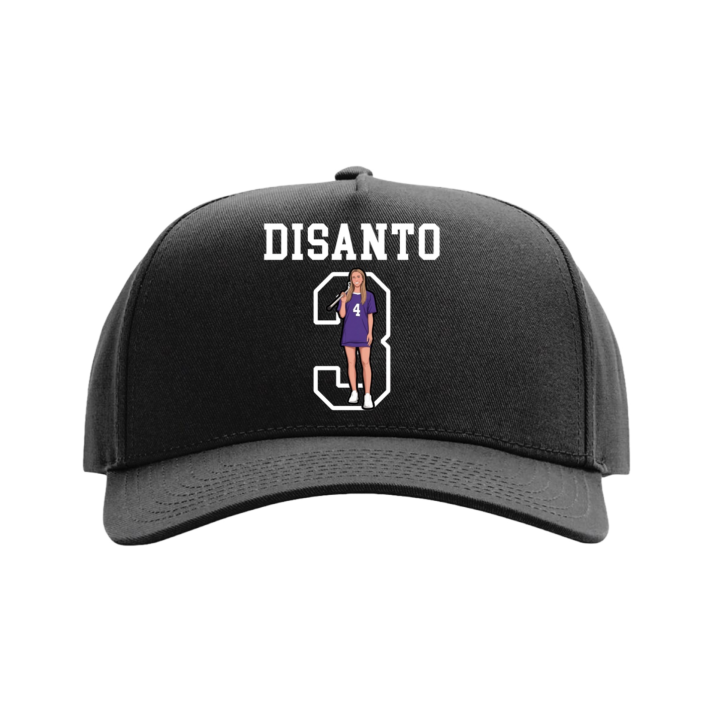 Full Fabric Five-Panel Champ Cap — Shirsey in Black