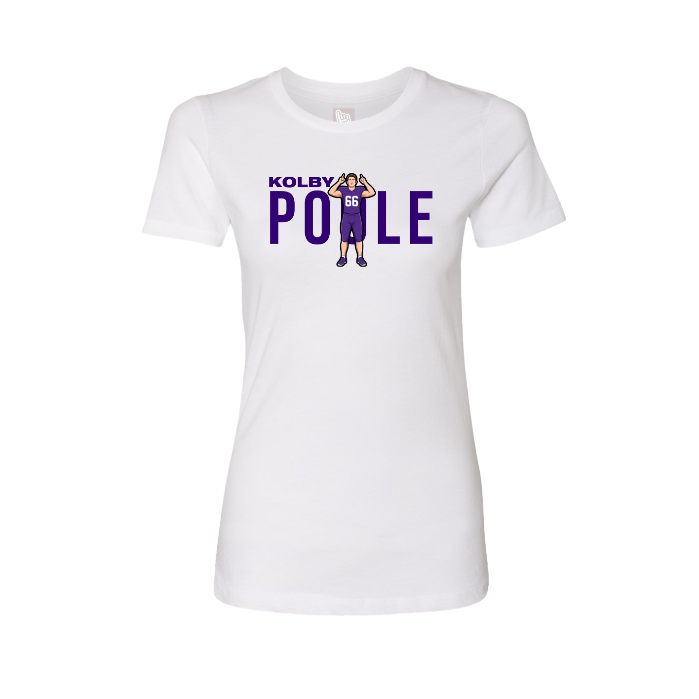 Fitted Women's Tee — Player Name in White