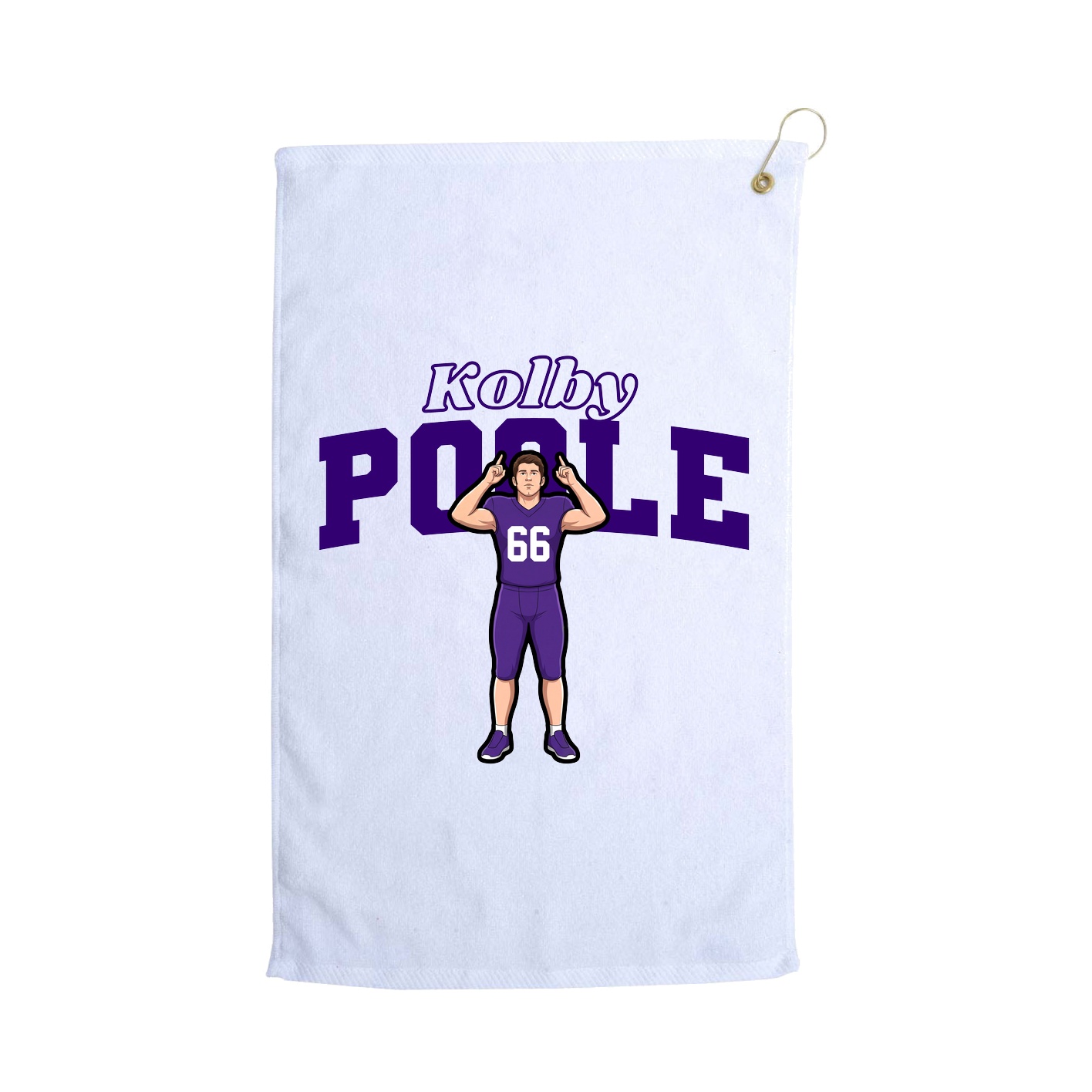 Golf Towel — Name Arch in White