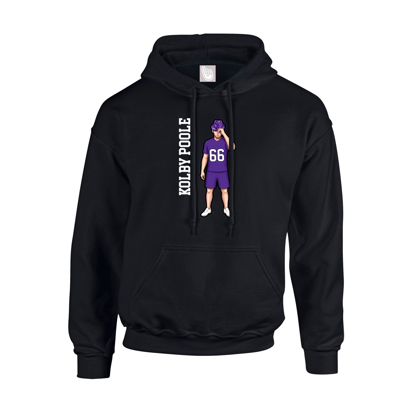 Youth Hoodie — Name Vertical in Black