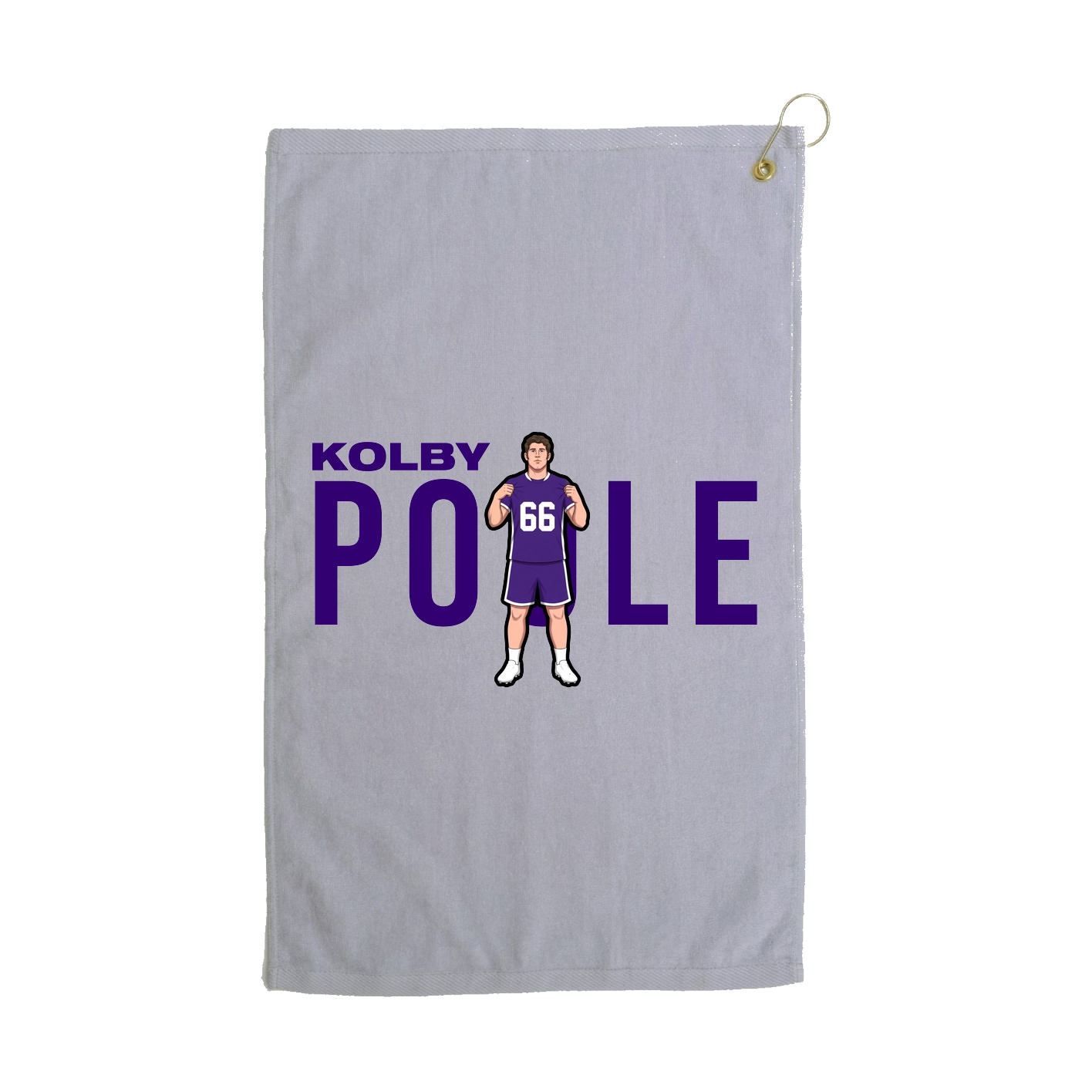 Golf Towel — Player Name in Grey