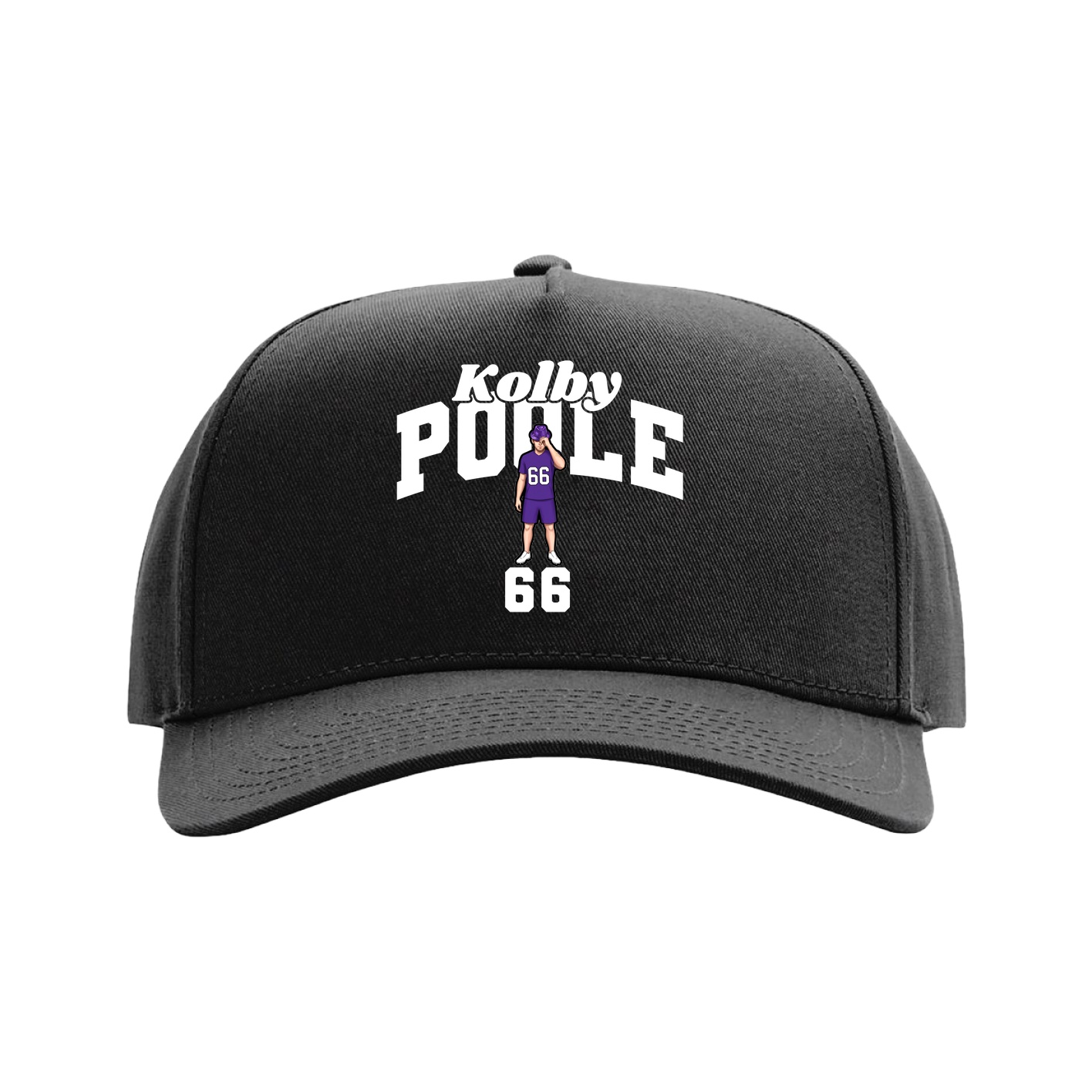 Full Fabric Five-Panel Champ Cap — Signature Arch in Black