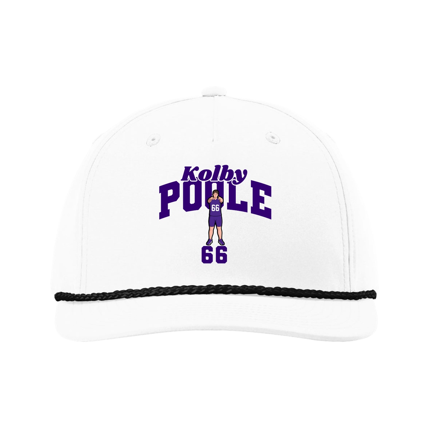 Five-Panel Classic Rope Cap — Signature Arch in White