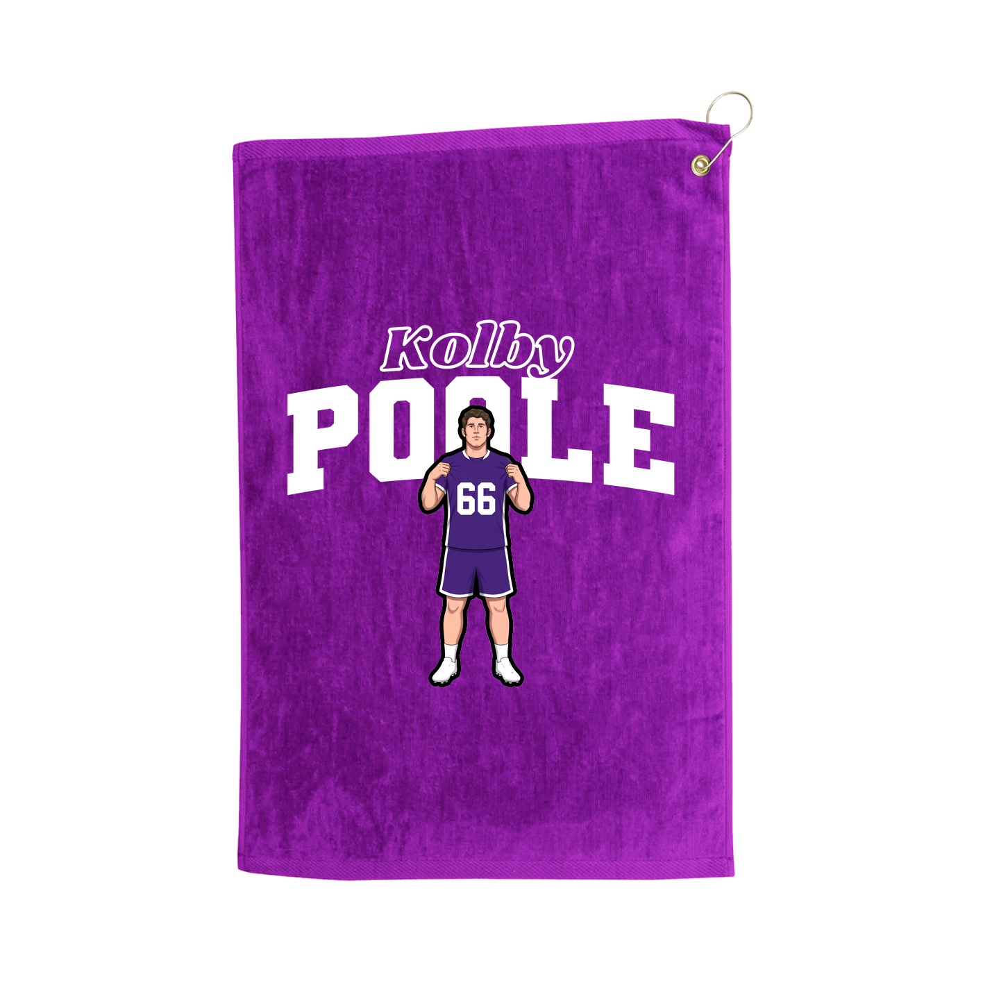 Golf Towel — Name Arch in Purple