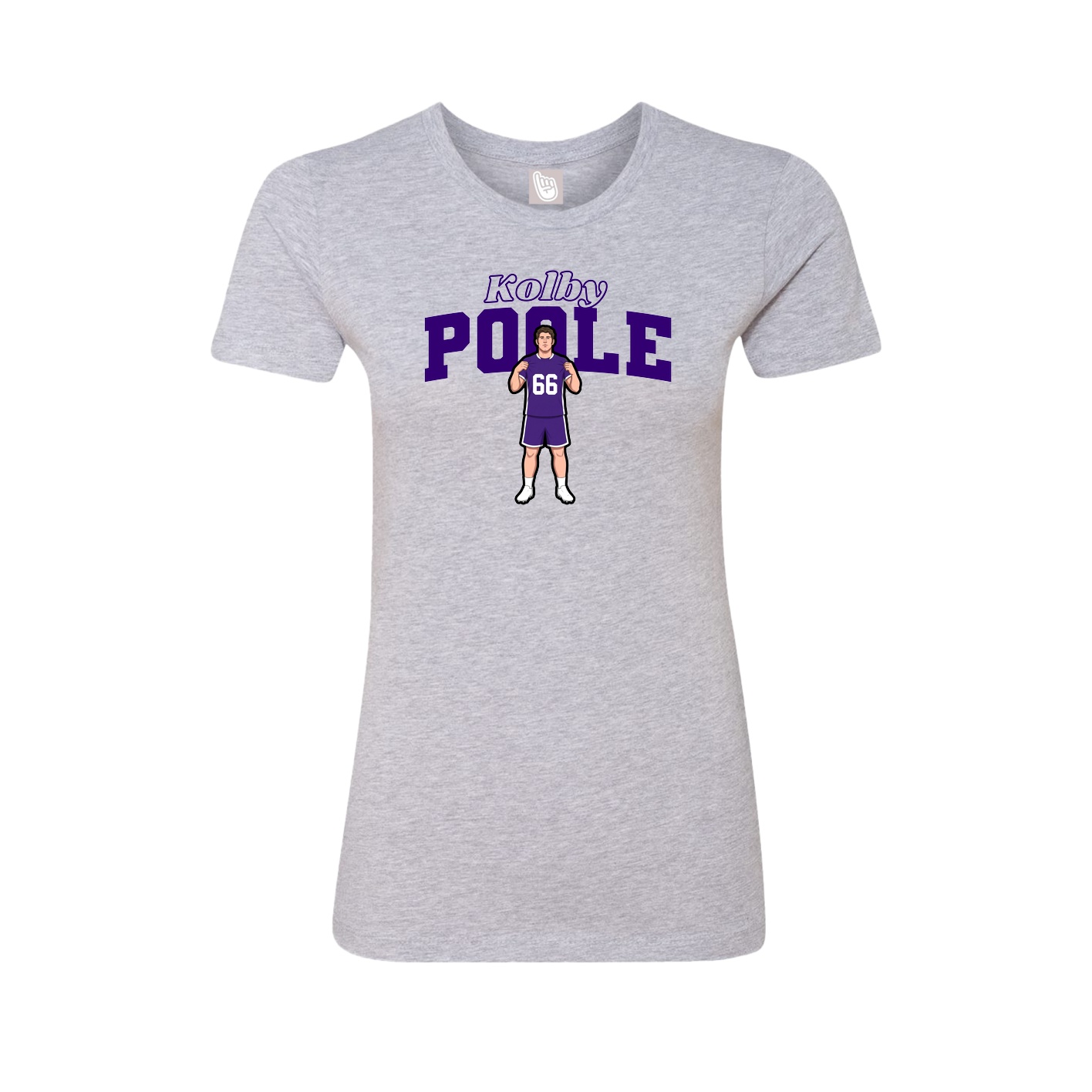 Fitted Women's Tee — Name Arch in Grey