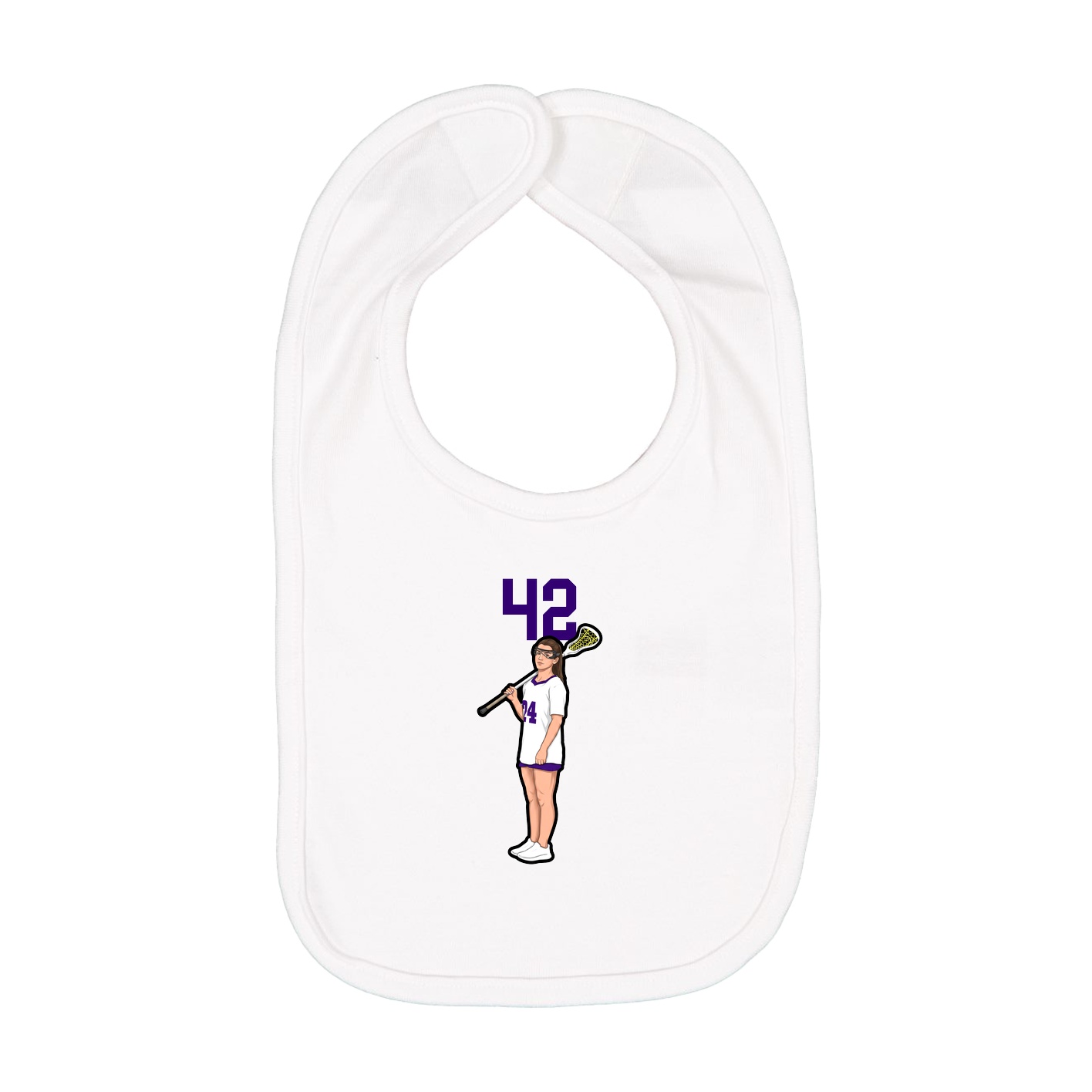 Infant Bib — Number Top in White