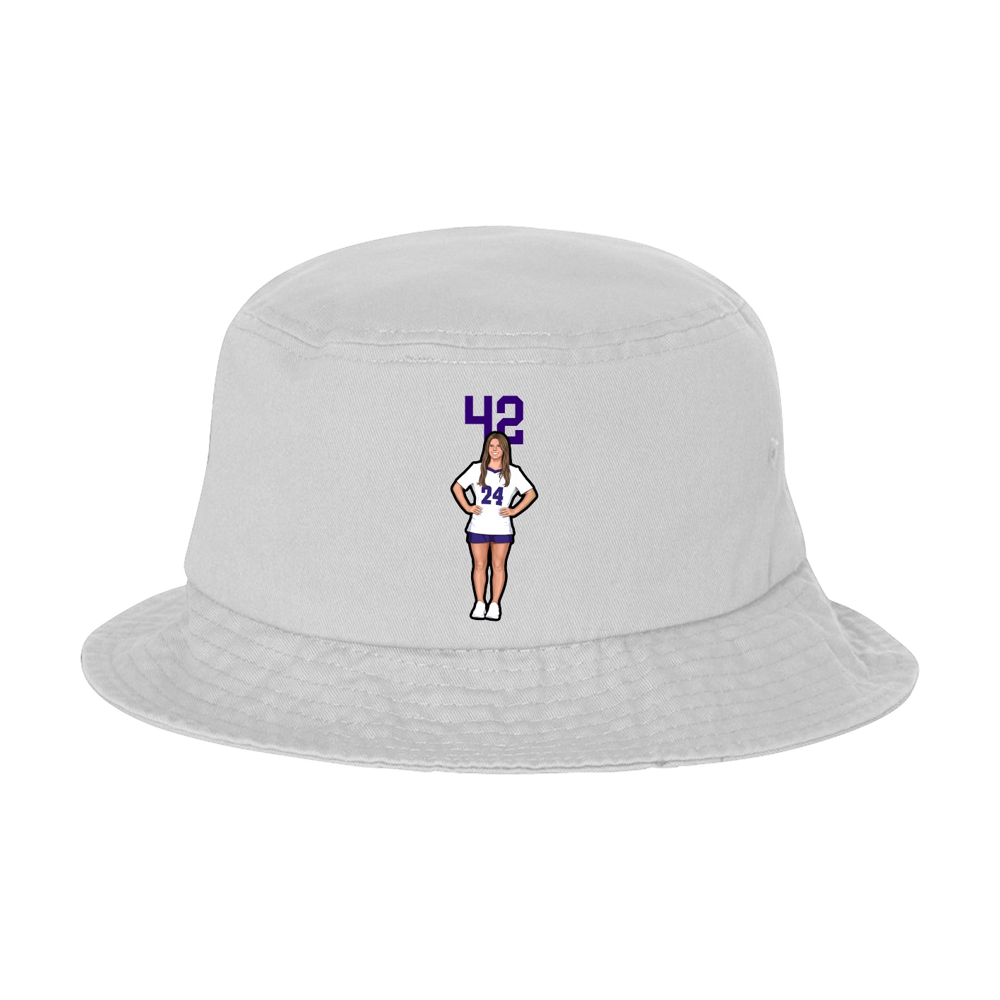 Bucket Cap — Number Top in White