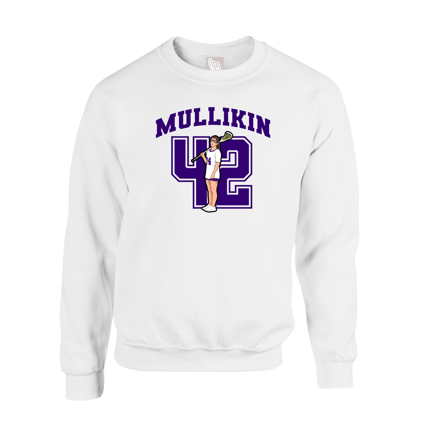 Fleece Crew — Number in White